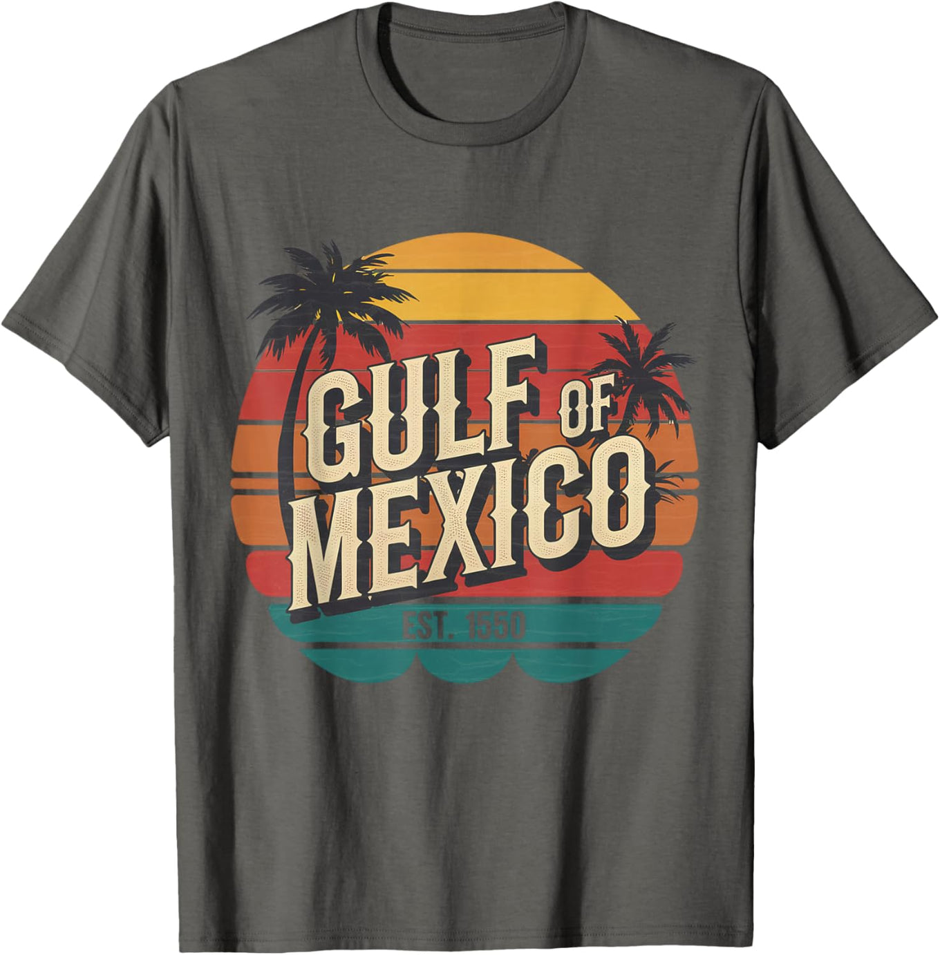 Vintage Gulf of Mexico EST 1550 Retro T-Shirt for Beach Lovers - 1