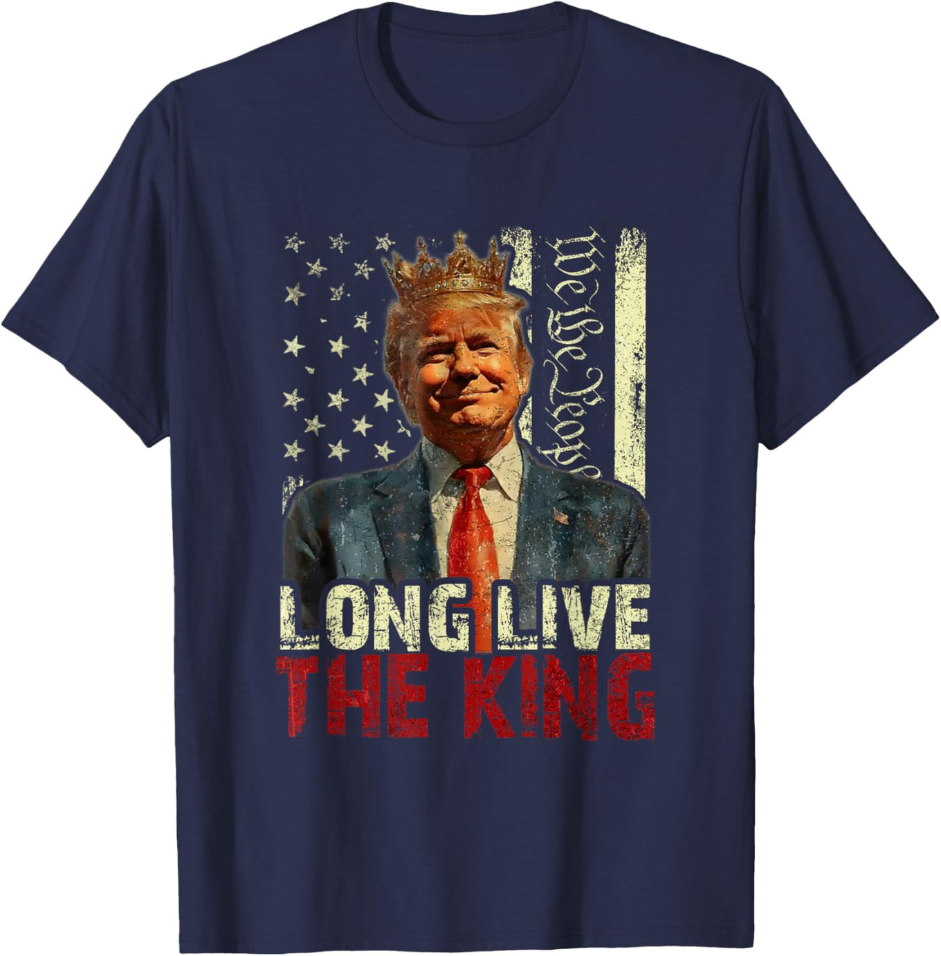 Vintage Trump Long Live The King Patriotic Retro T-Shirt for Men - 1