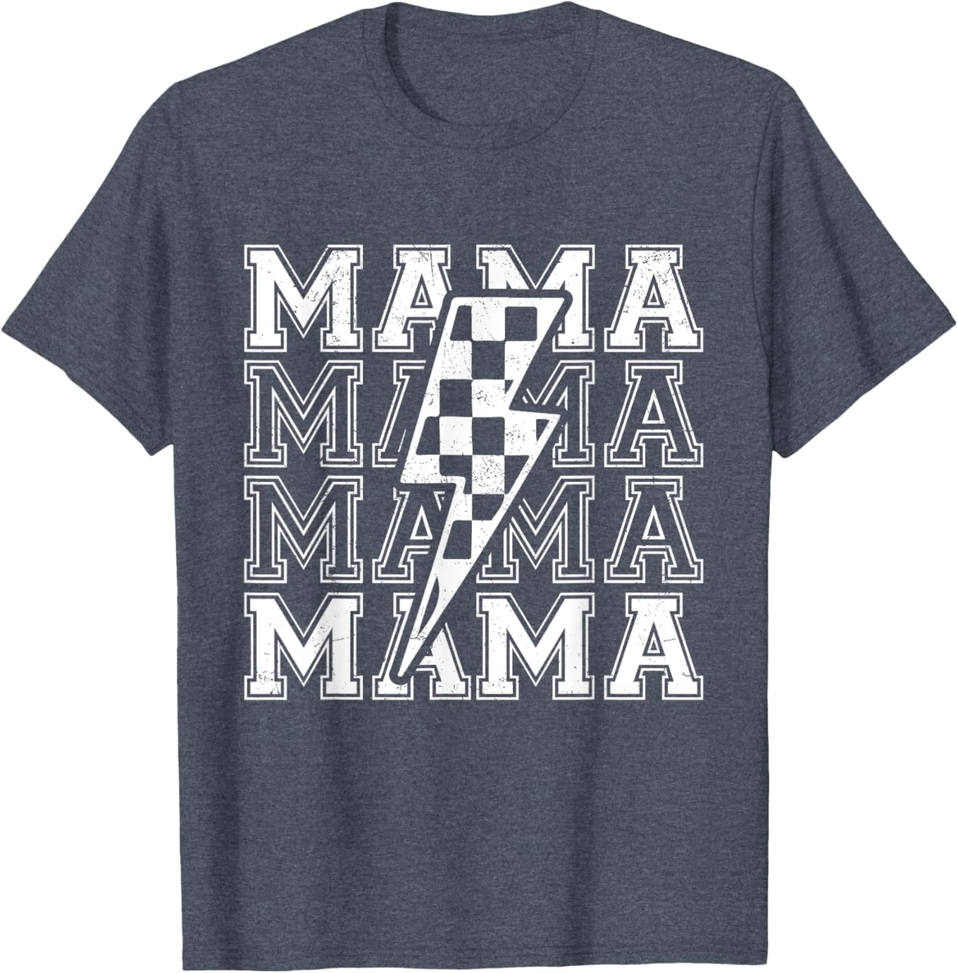 Mama Lightning Bolt Checkered T-Shirt for Cool Moms - Perfect Mother's Day Gift - 1