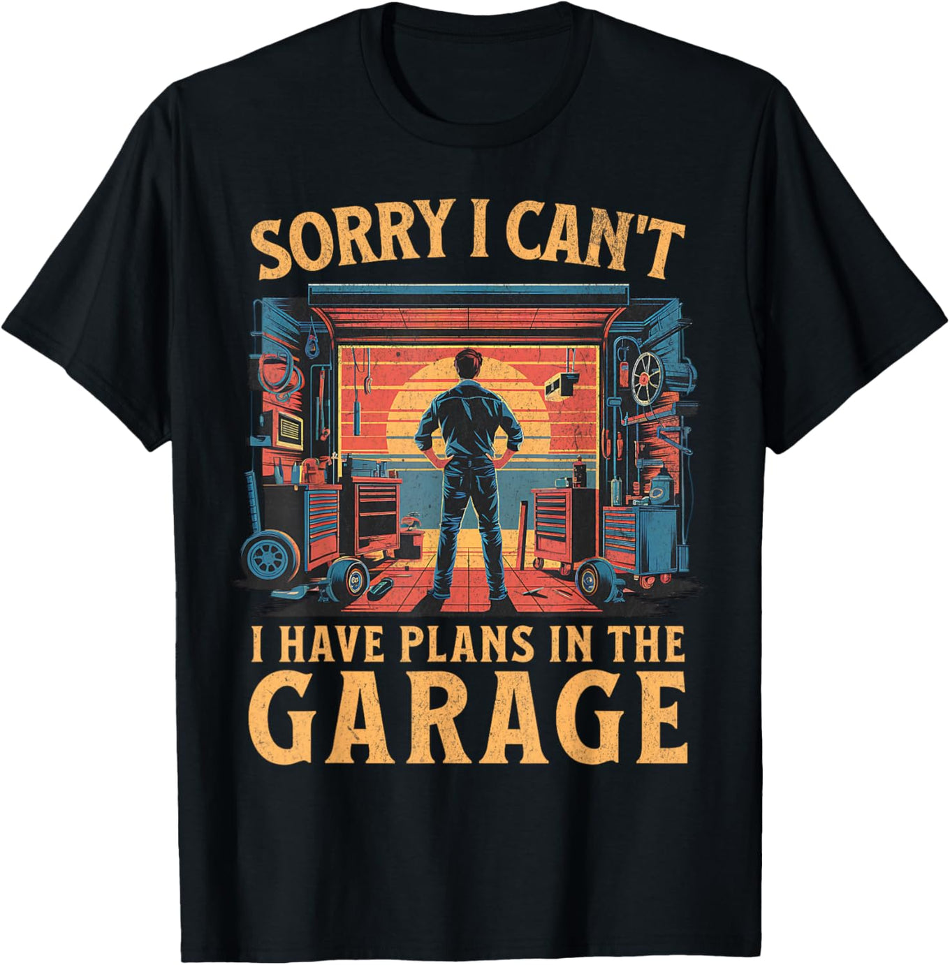 Funny Garage Plans Dad Car Mechanic T-Shirt for Father's Day Gifts - 1
