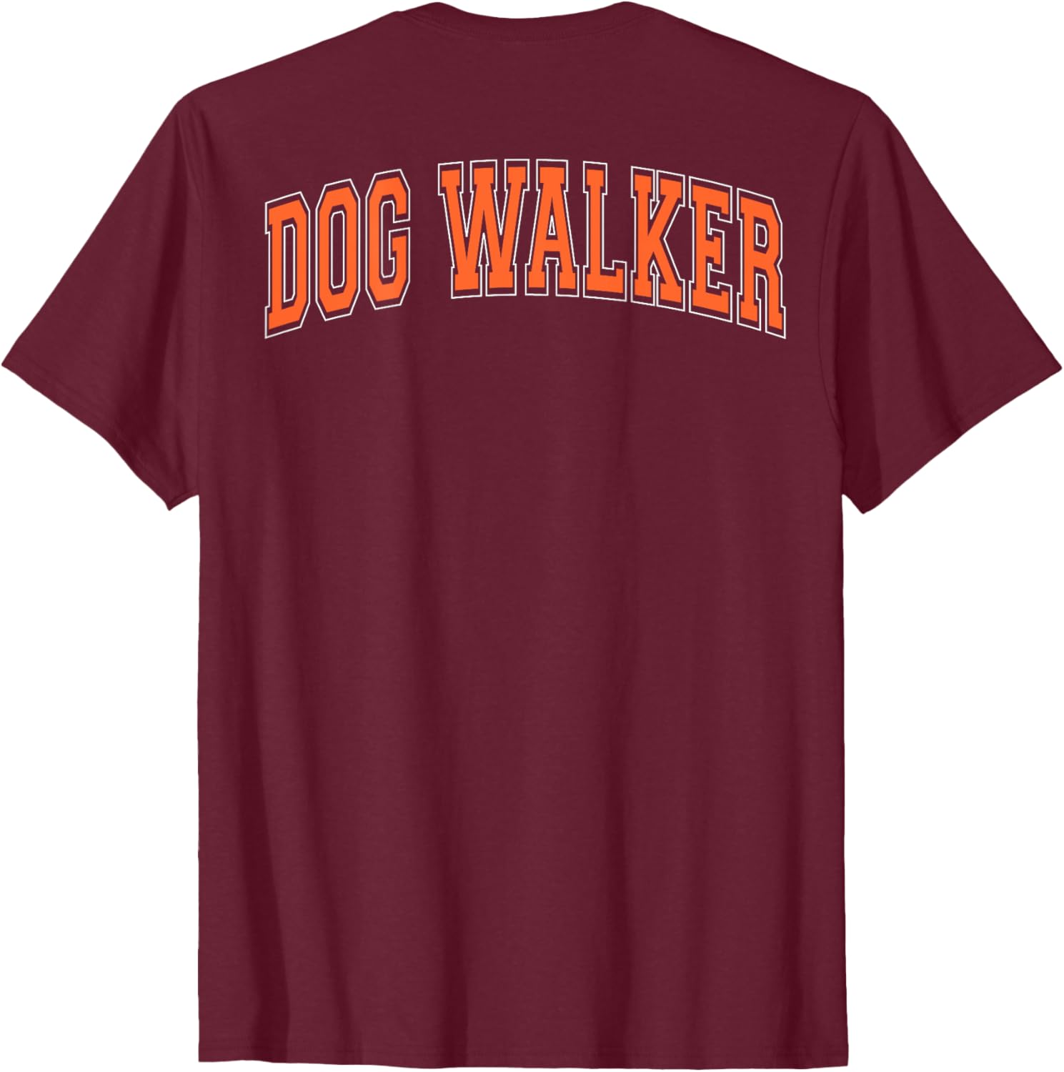 Retro Dog Walker T-Shirt with Arched Orange Letters for Pet Lovers - 3