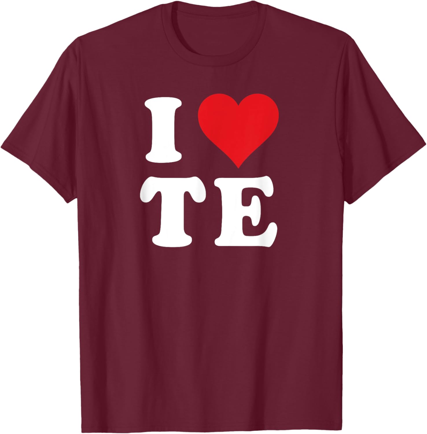 I Love TE Initials Heart T-Shirt for Personalization and Style - 9