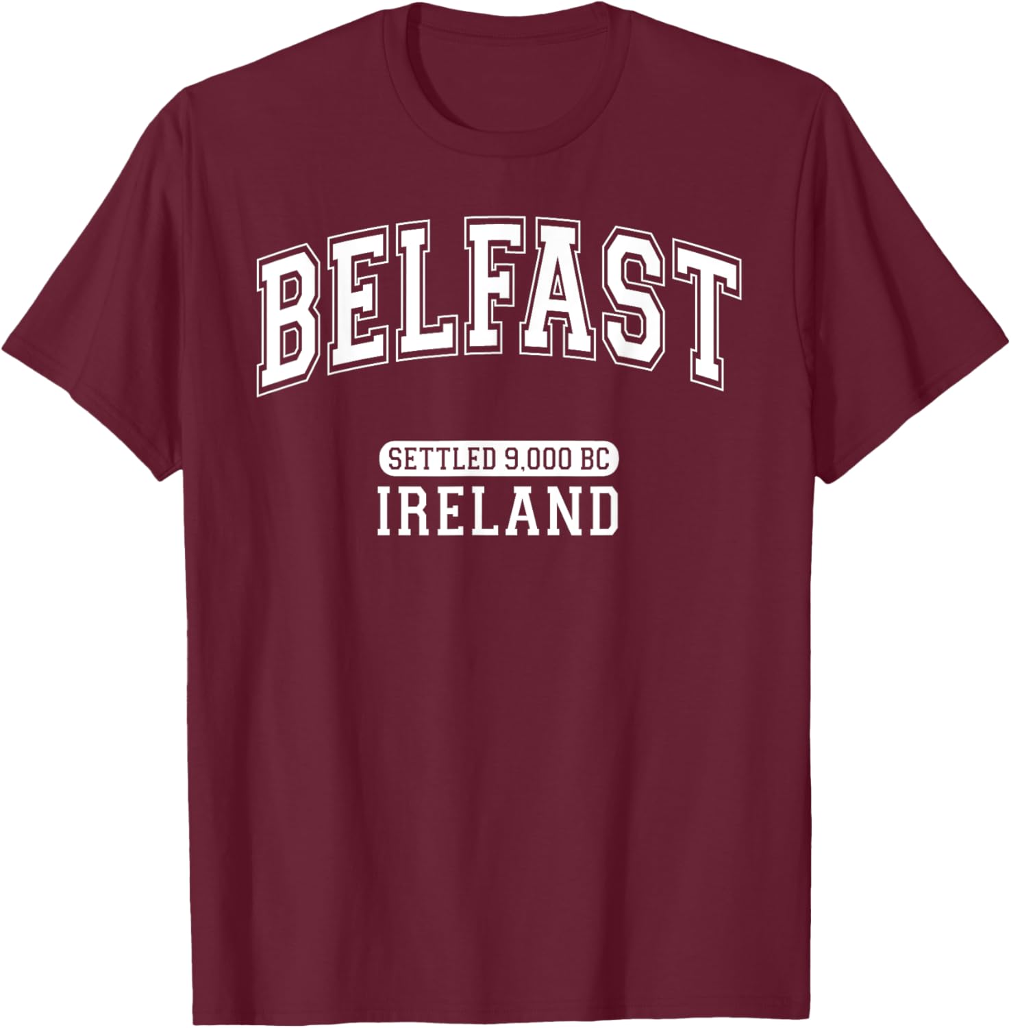 Belfast Ireland Retro T-Shirt with Arched White Letters for History Lovers - 21