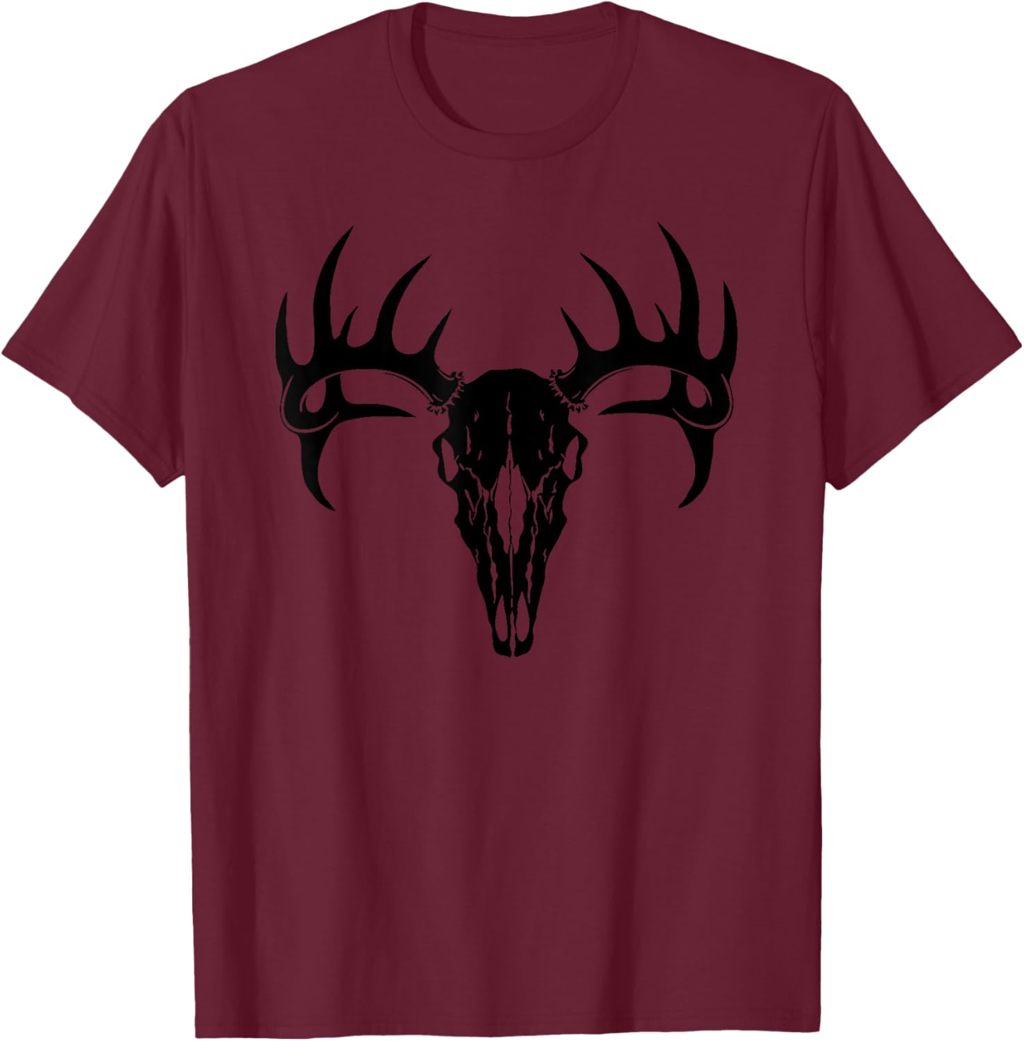Stylish Deer Antler Deer Skull T-Shirt for Outdoor Enthusiasts - 23