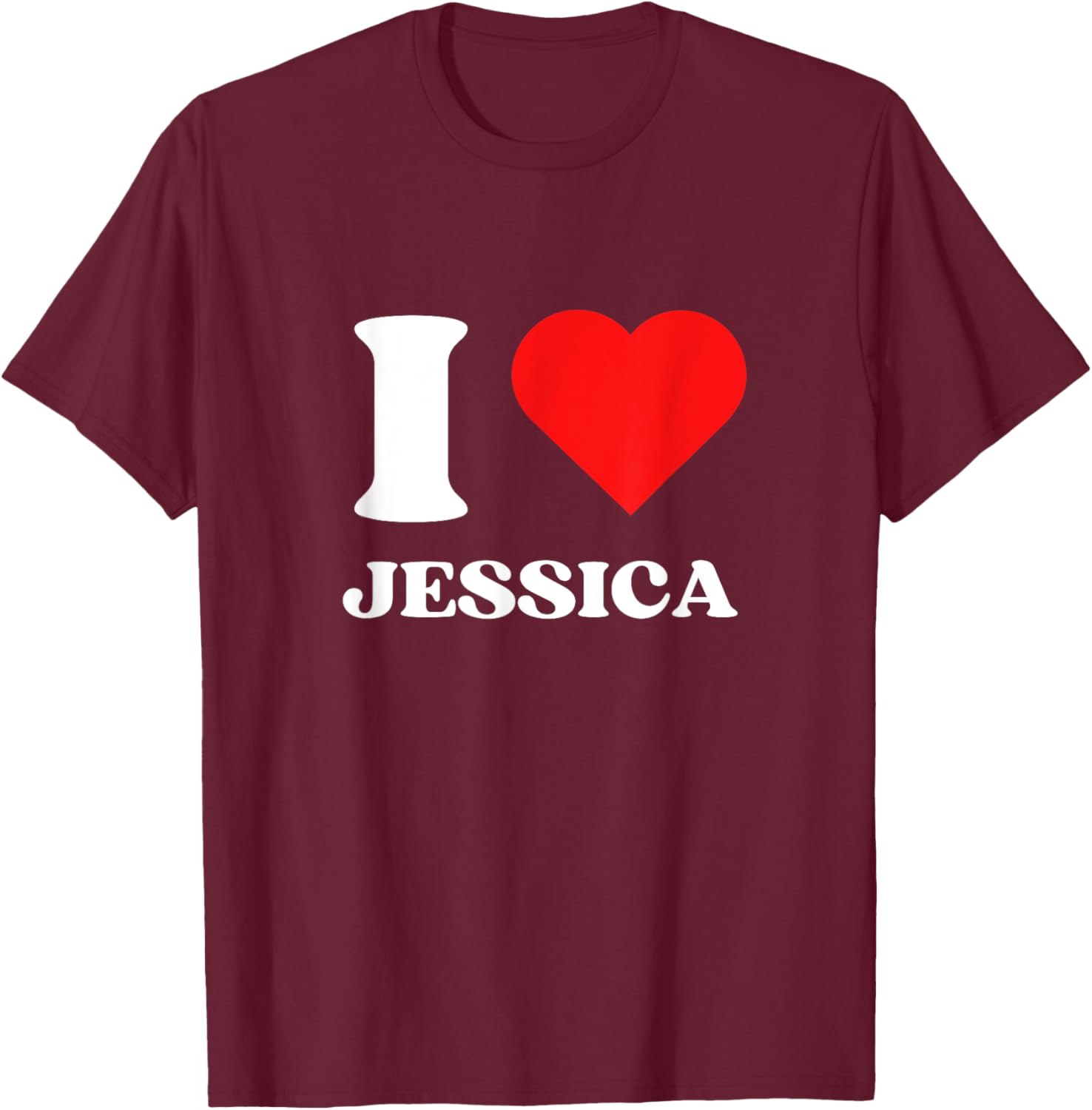 I Love Jessica Y2K Heart Graphic Valentine's Day T-Shirt for Women - 10