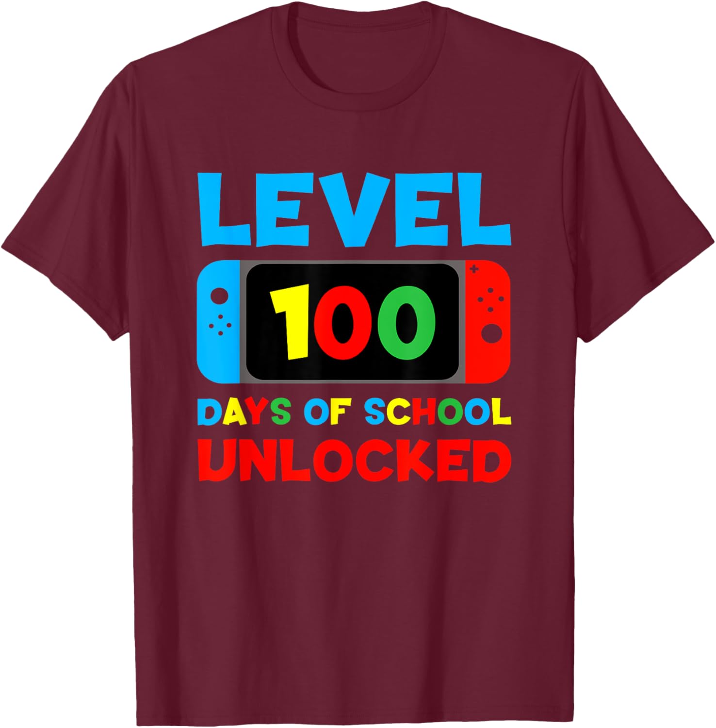 Level 100 Days of School Unlocked T-Shirt for Kids and Teens - 6