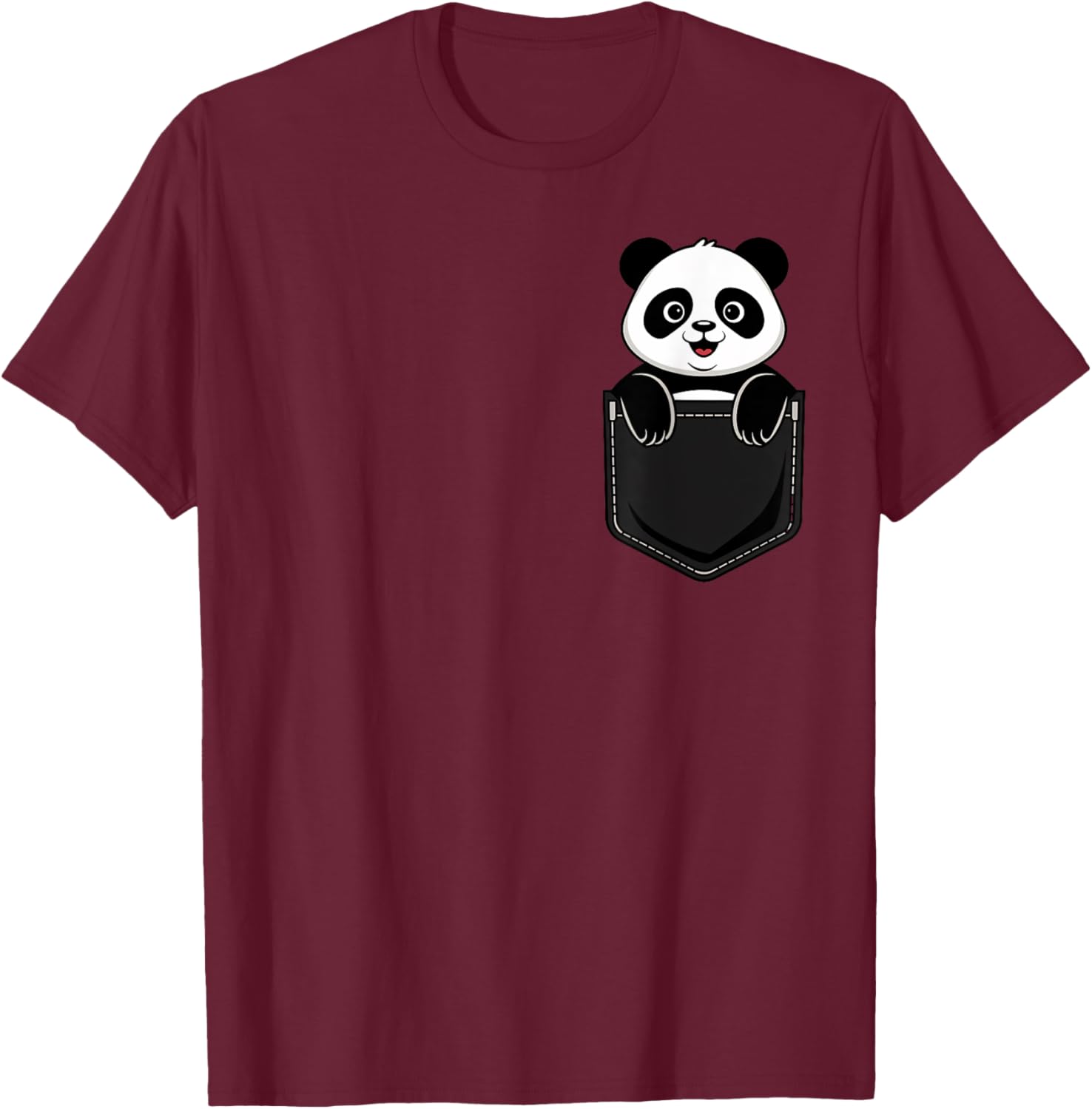 Cute Funny Panda T-Shirt for Men and Women Pocket Animal Design - 25