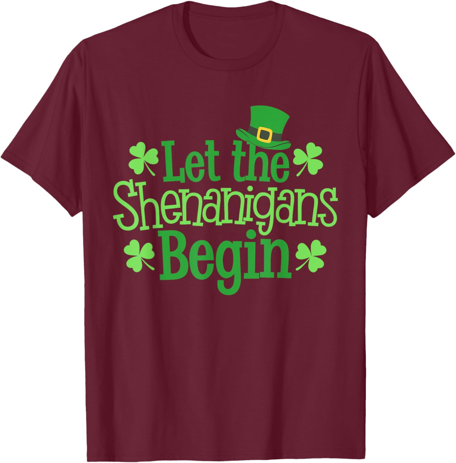 Funny Let The Shenanigans Begin St Patrick's Day Clover T-Shirt - 10