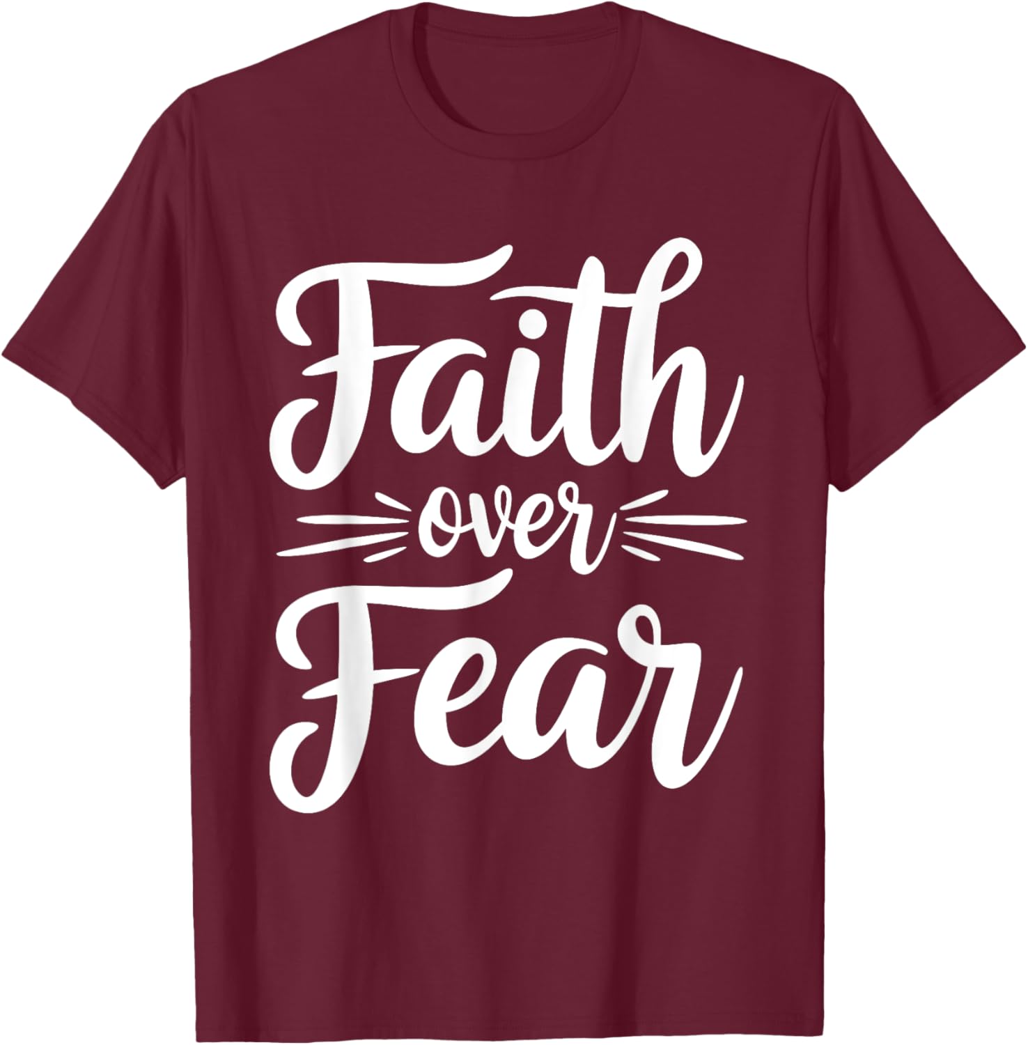 Faith Over Fear Inspirational Black T-Shirt for Adults - Short Sleeve - 28