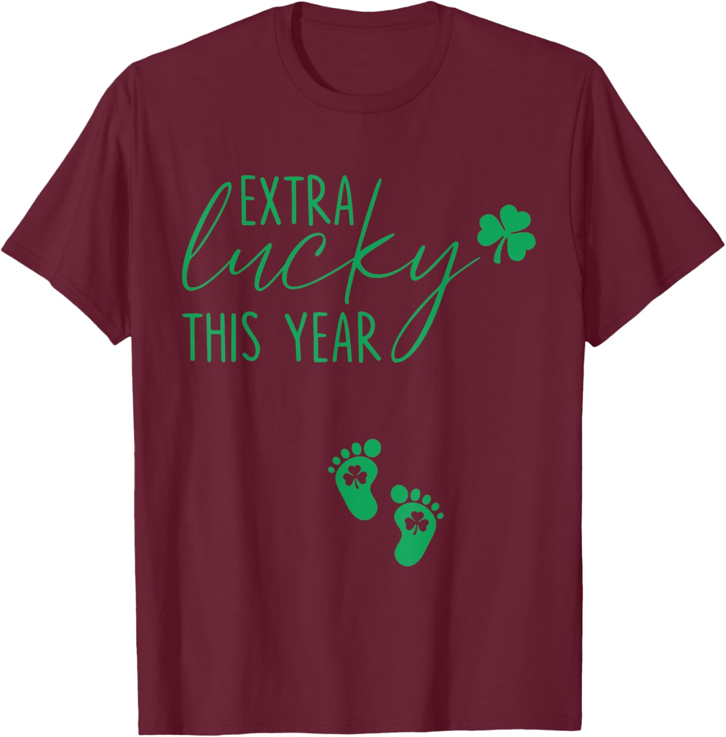 Extra Lucky St Patricks Day Pregnancy Announcement T-Shirt for Moms - 9