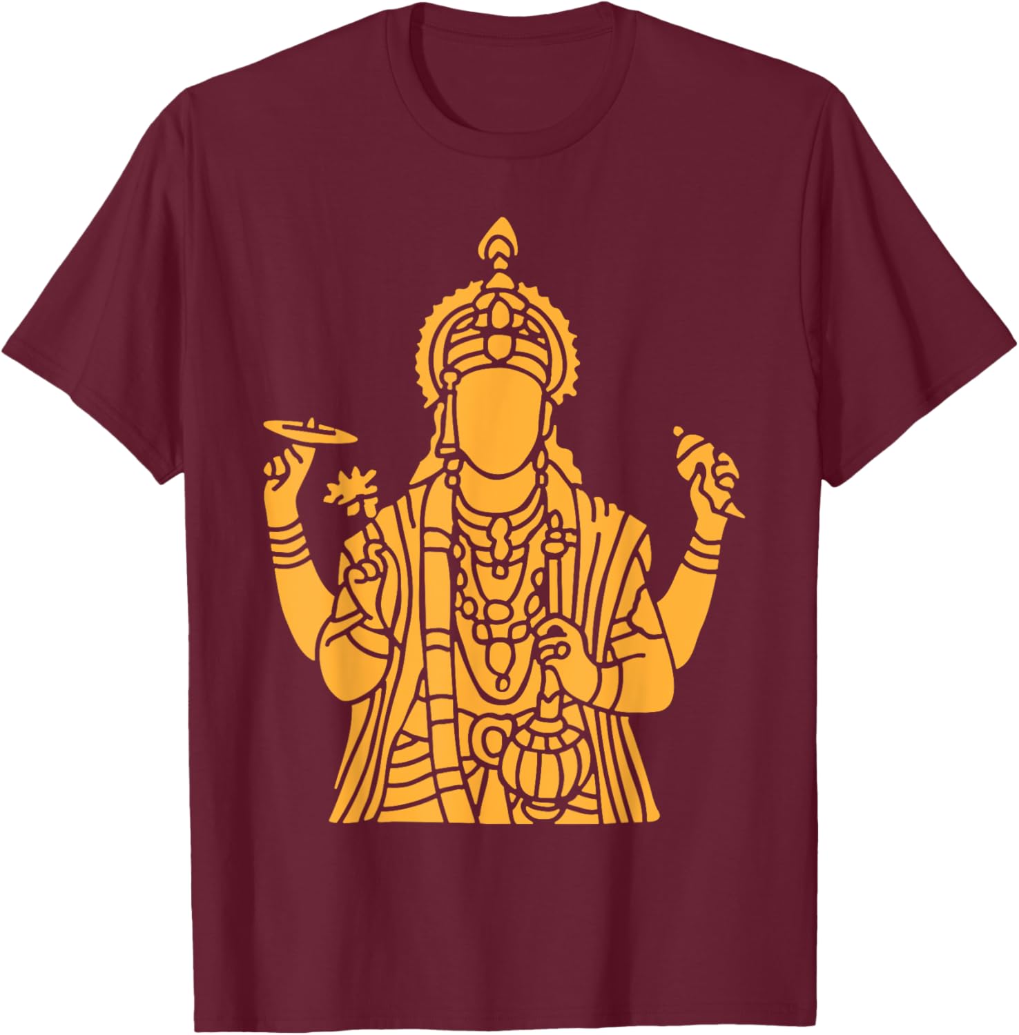 Vishnu Narayana Silhouette T-Shirt for Divine Pooja and Spiritual Wear - 2