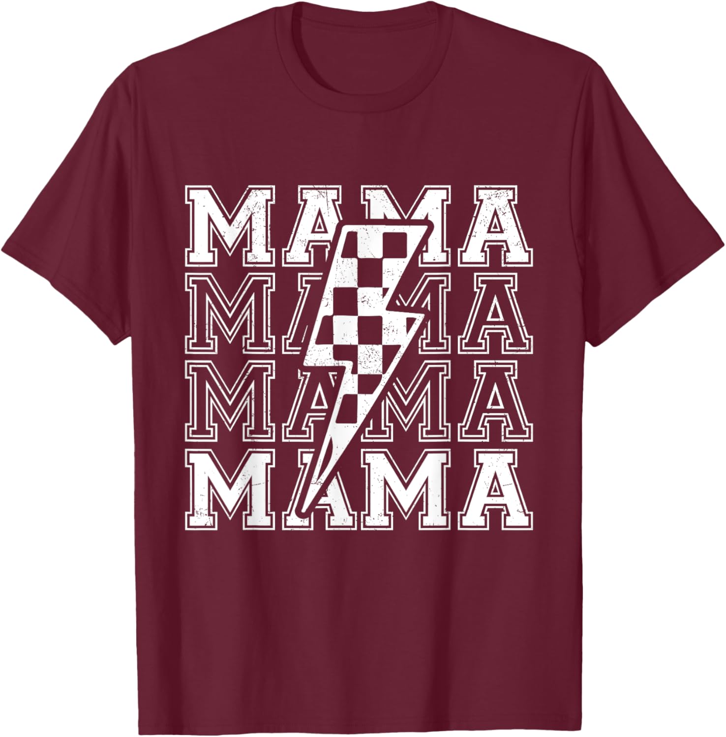 Mama Lightning Bolt Checkered T-Shirt for Cool Moms - Perfect Mother's Day Gift - 23