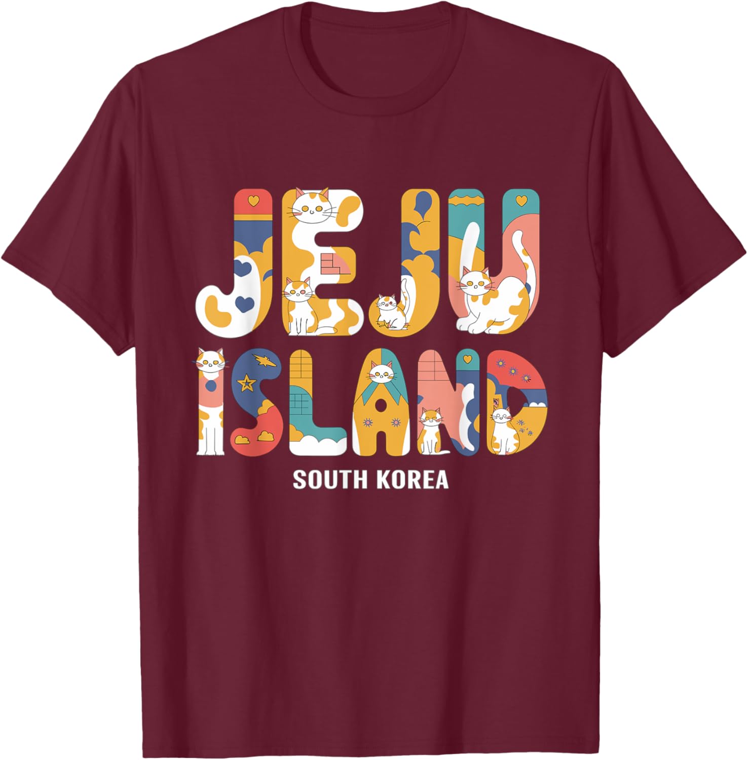 Adorable Cute Kitty Beach Vacation T-Shirt for Jeju Island Lovers - 8