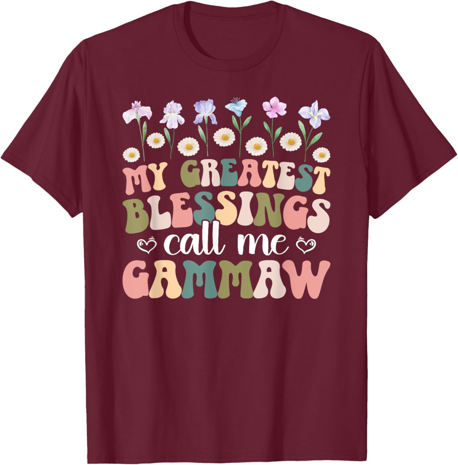 Greatest Blessings Gammaw Grandma Grandmother T-Shirt for Family Love - 9
