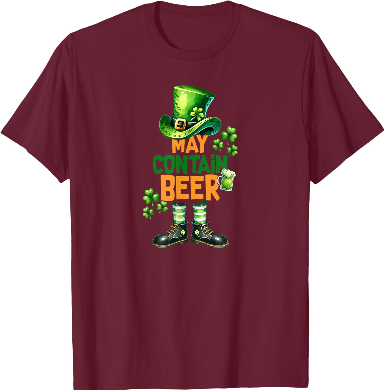 Funny May Contain Beer St Patrick's Day T-Shirt for Celebrations - 18