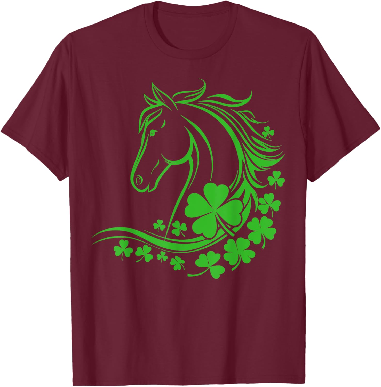Shamrock Horse Farmer Clover St Patricks Day T-Shirt for Women and Girls - 10