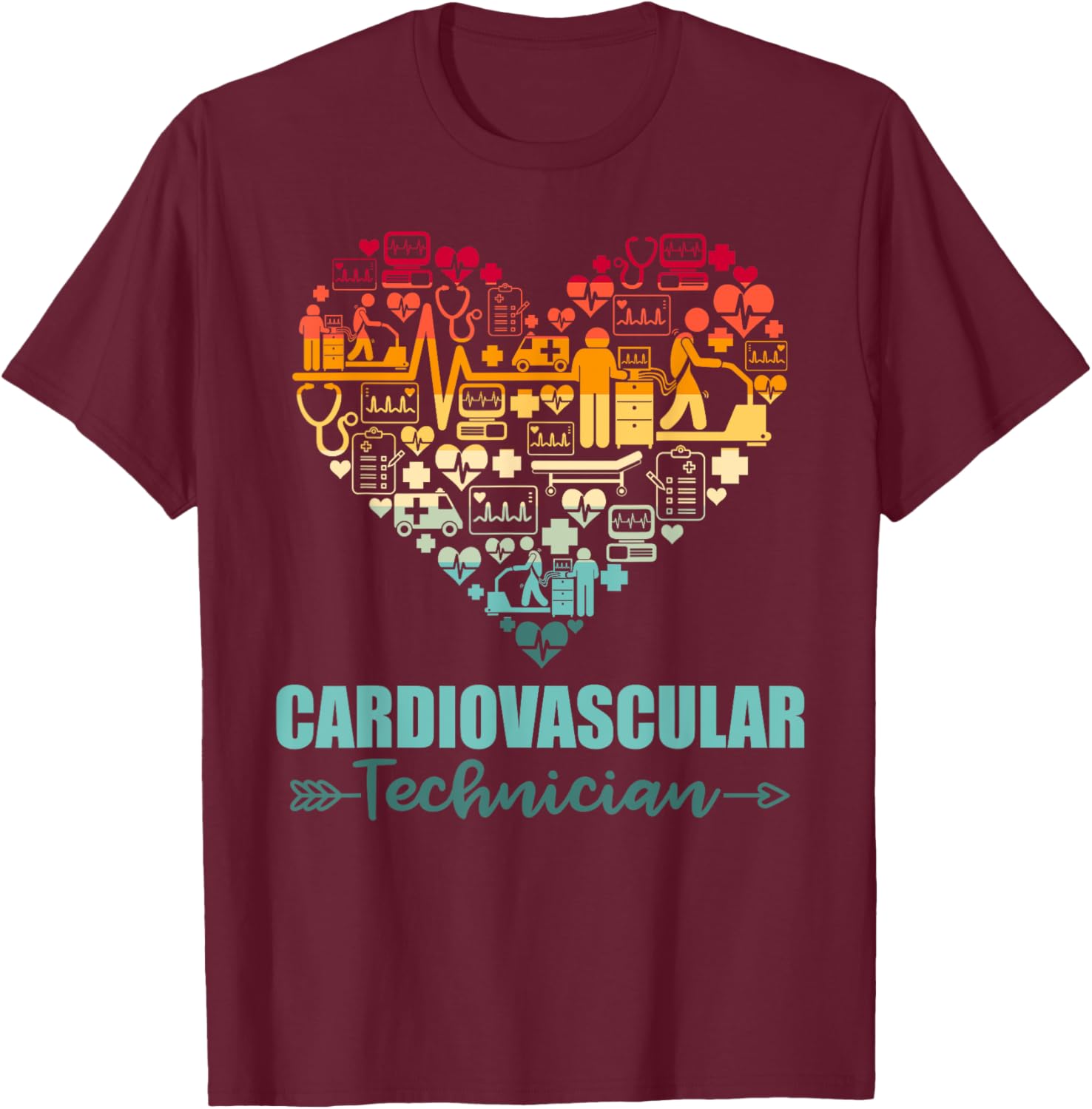 Funny Vintage Cardiovascular Technician T-Shirt for Heart Health Lovers - 5