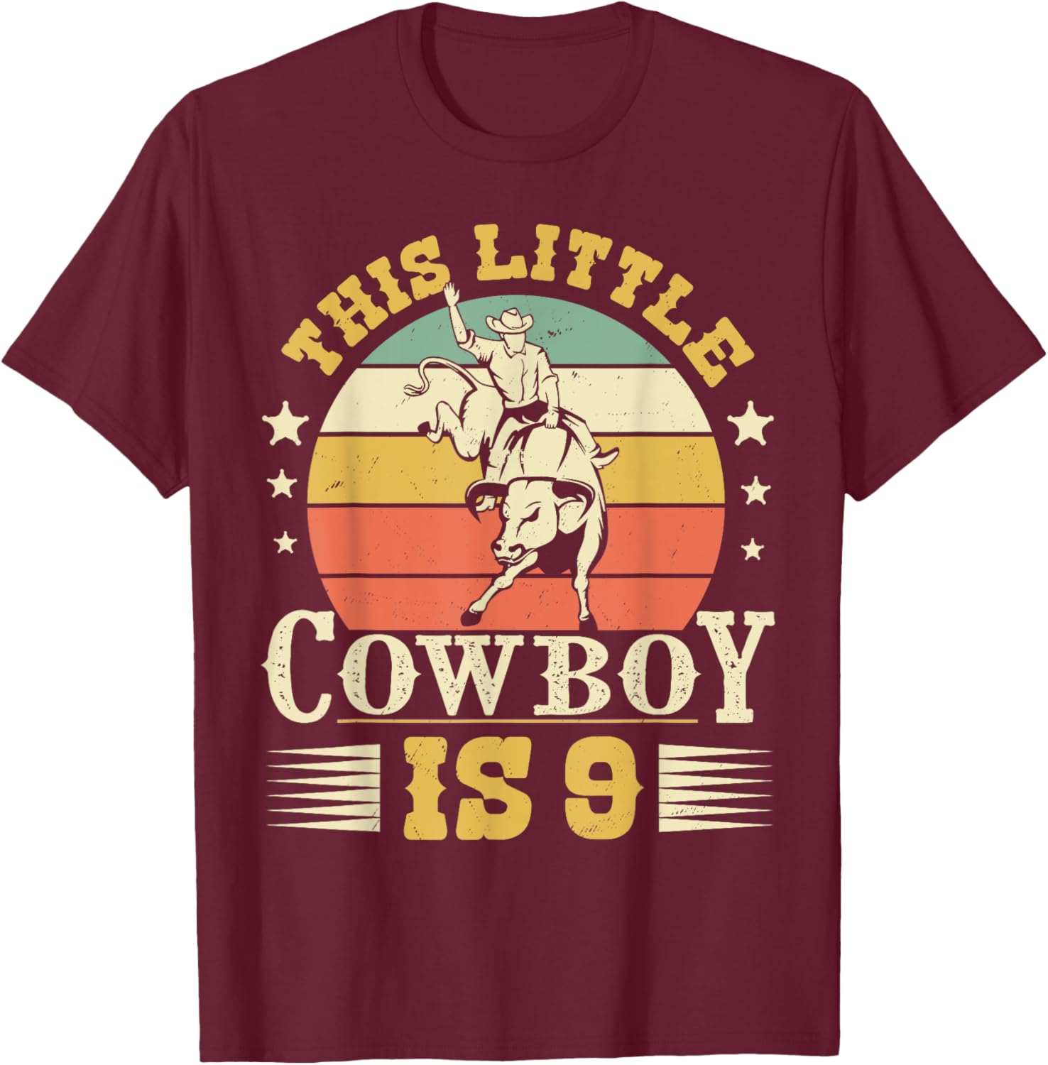 Little Cowboy 9th Birthday T-Shirt for Western Rodeo Fun - 3