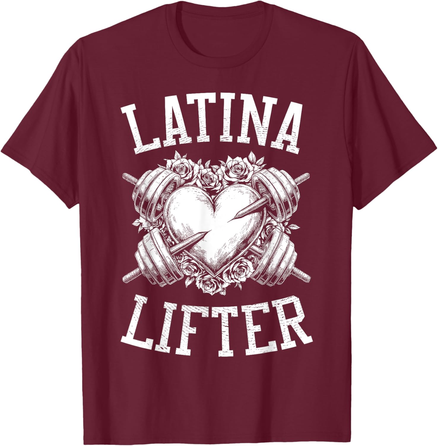Latina Lifter Heart Fitness T-Shirt for Hispanic Gym Lovers - 11