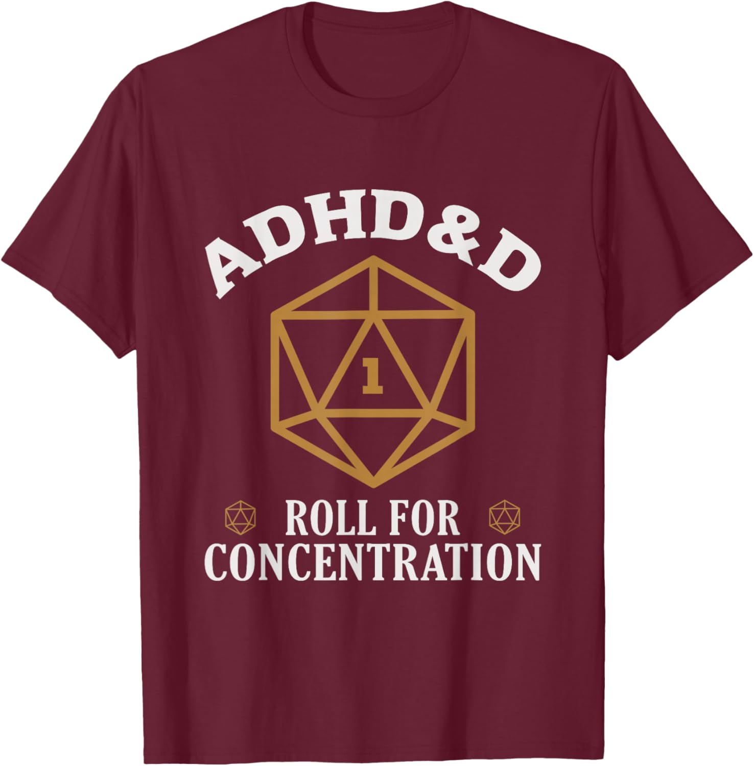 ADHD&D Roll For Concentration Funny Gamer T-Shirt for Tabletop Fans - 3