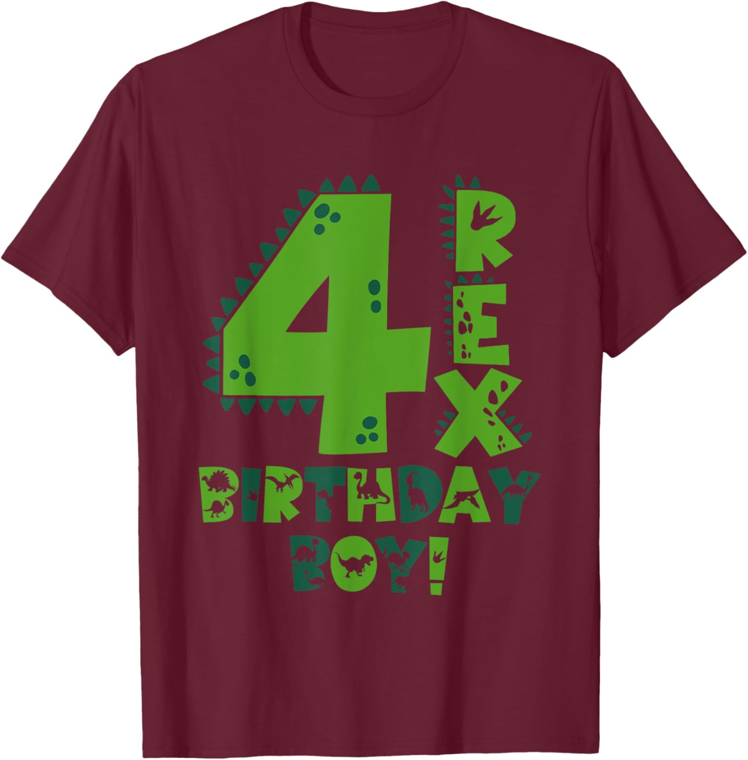 Fun Four Rex Dinosaur T-Shirt for 4-Year-Old Birthday Boys - 6