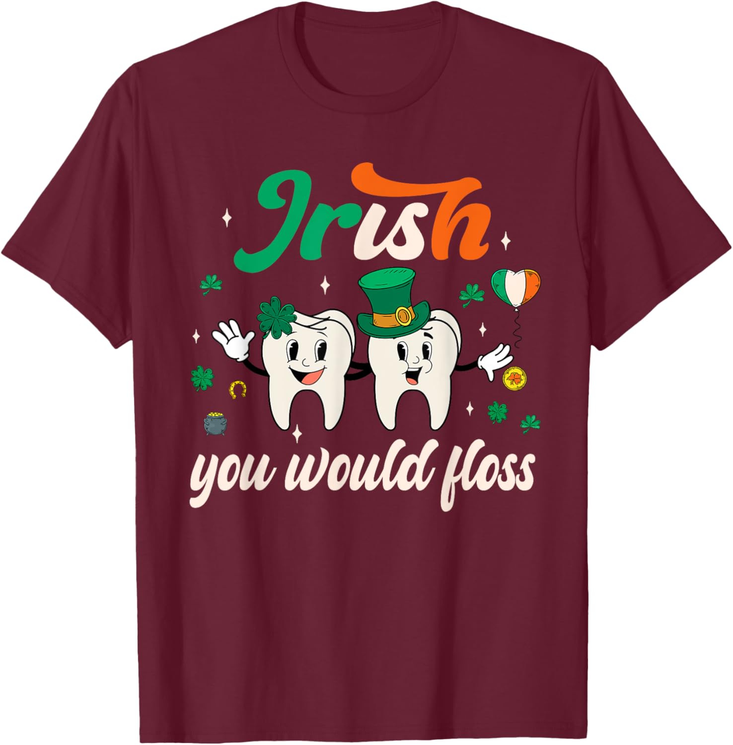 Retro Groovy Irish Dentist Tooth Patrick's T-Shirt for Fun Dental Style - 15