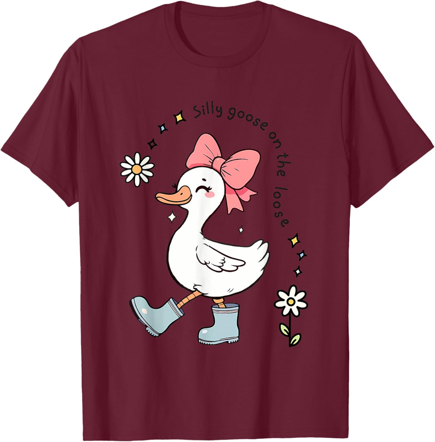 Funny Silly Goose On The Loose Kids T-Shirt for Girls - Adorable Design - 20