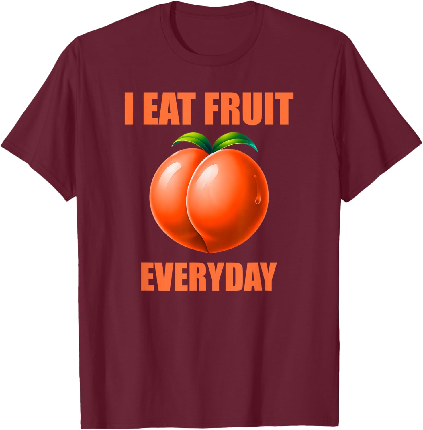 Funny Peach Eating Peaches All Day T-Shirt for Men - Humorous Apparel - 4
