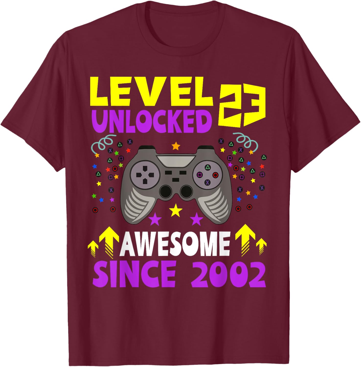 Level 23 Unlocked 23rd Birthday Gaming T-Shirt for Gamers Since 2002 - 6