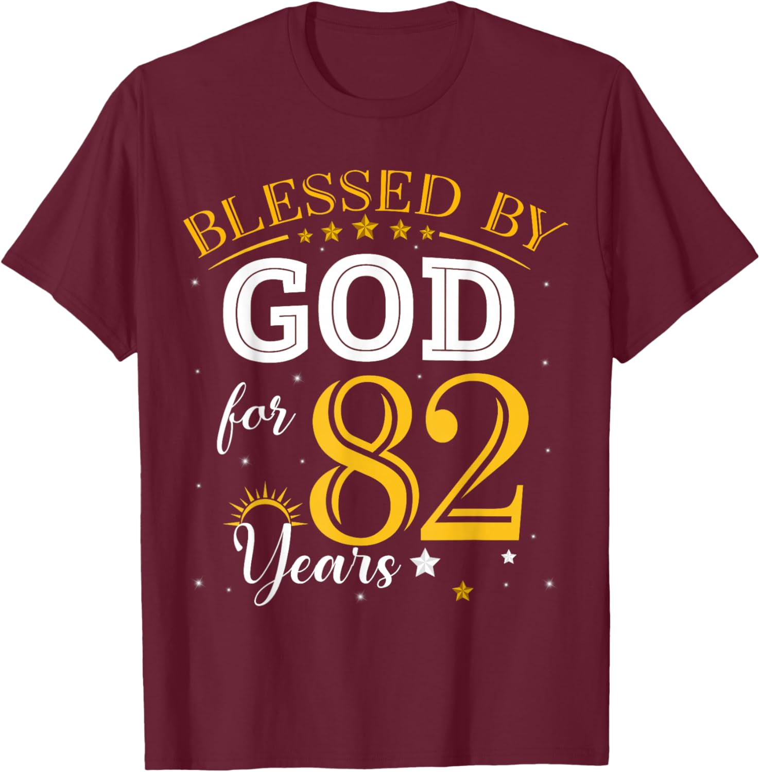 Vintage Blessed by God T-Shirt for 82nd Birthday Celebration Girl - 6