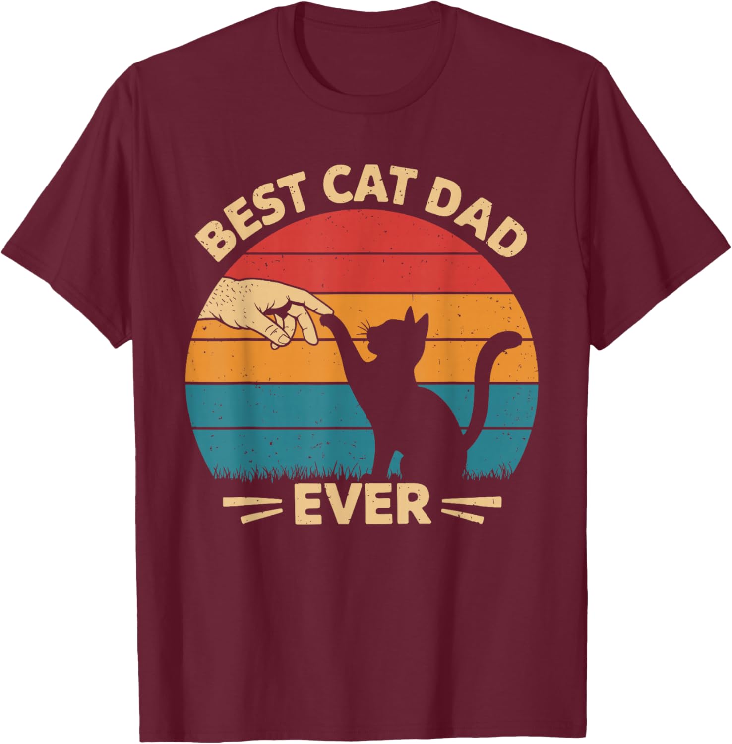Funny Retro Best Cat Dad Ever T-Shirt for Cat Lovers on Father's Day - 3