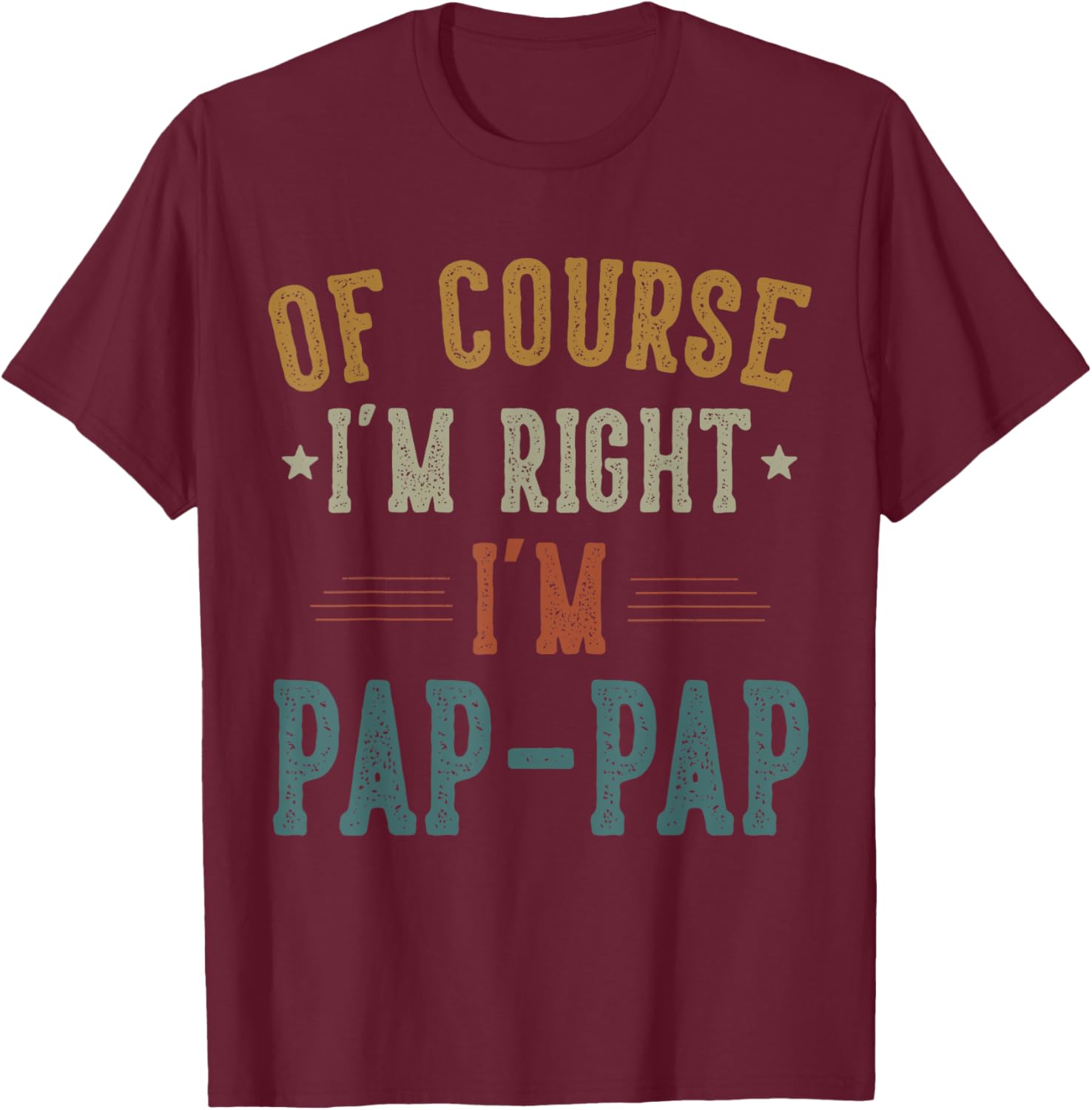 Vintage Pap Pap I'm Right T-Shirt Perfect Gift for Father's Day - 5