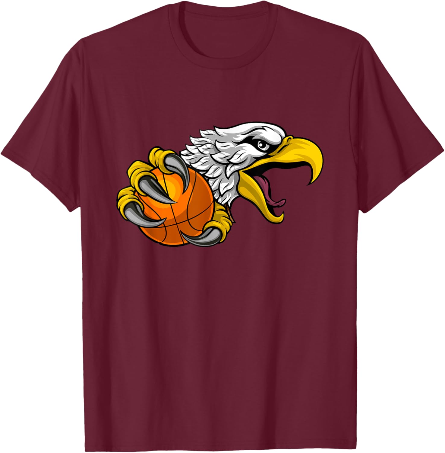 Eagle Hawk Basketball Cartoon Character T-Shirt for Fun Sports Fans - 25