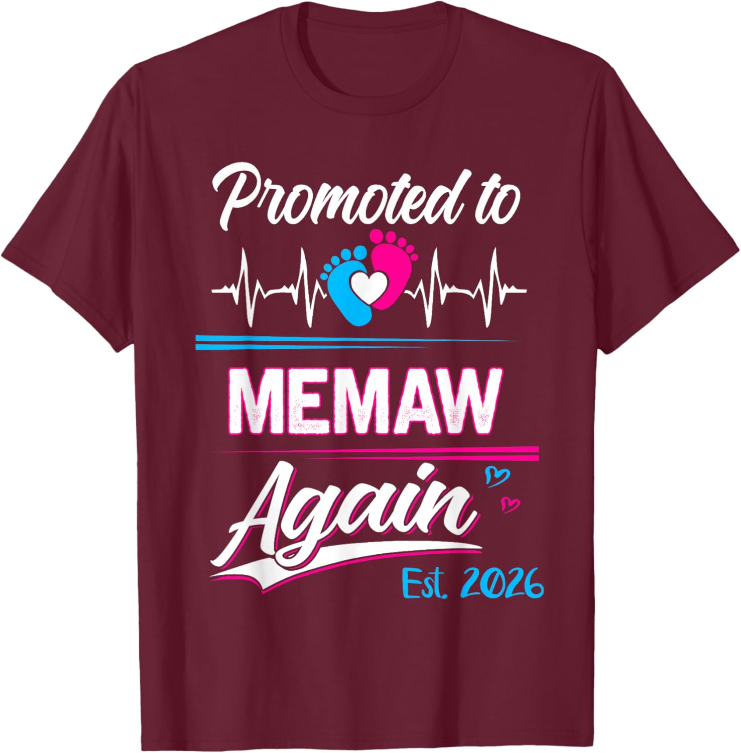 Promoted to Memaw Again 2026 Funny Pregnancy Announcement T-Shirt - 15