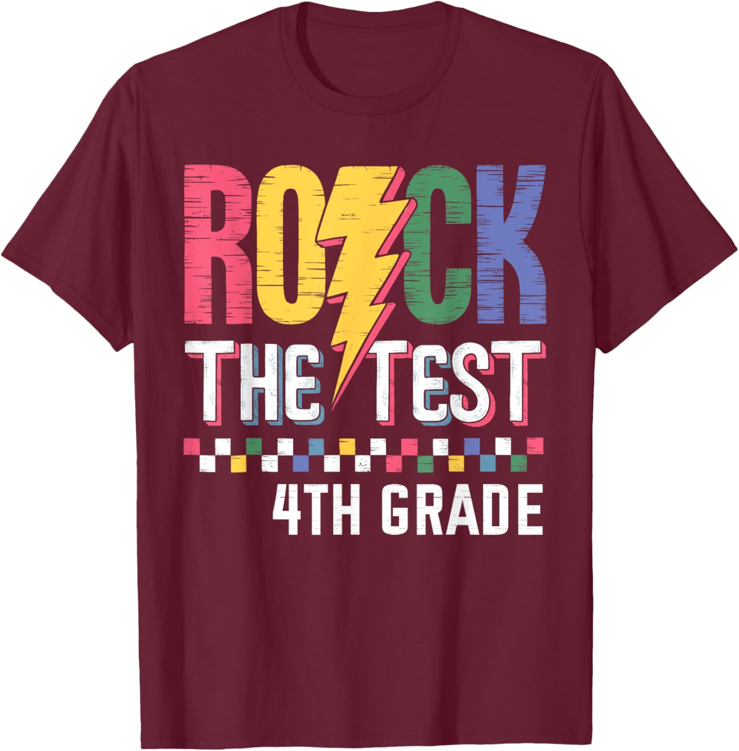 Rock The Test 4th Grade Test Day T-Shirt for Students and Teachers - 16