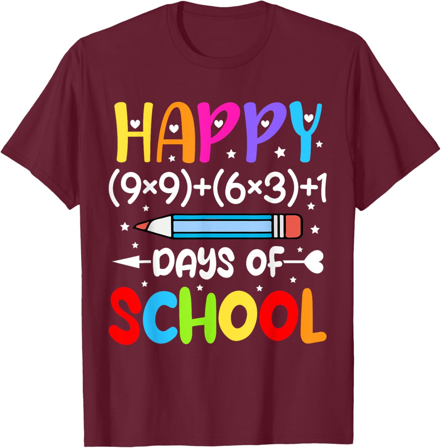 Happy 100th Day of School T-Shirt for Kids Fun Math Teacher Gift - 20