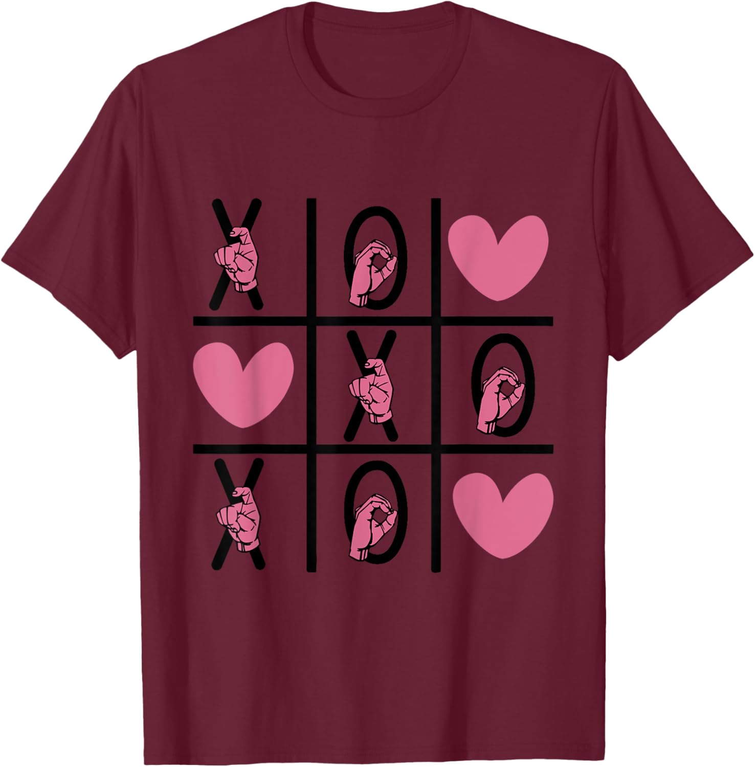 ASL Love Hand Sign Valentine's Day T-Shirt for Deaf Community XOXO - 2