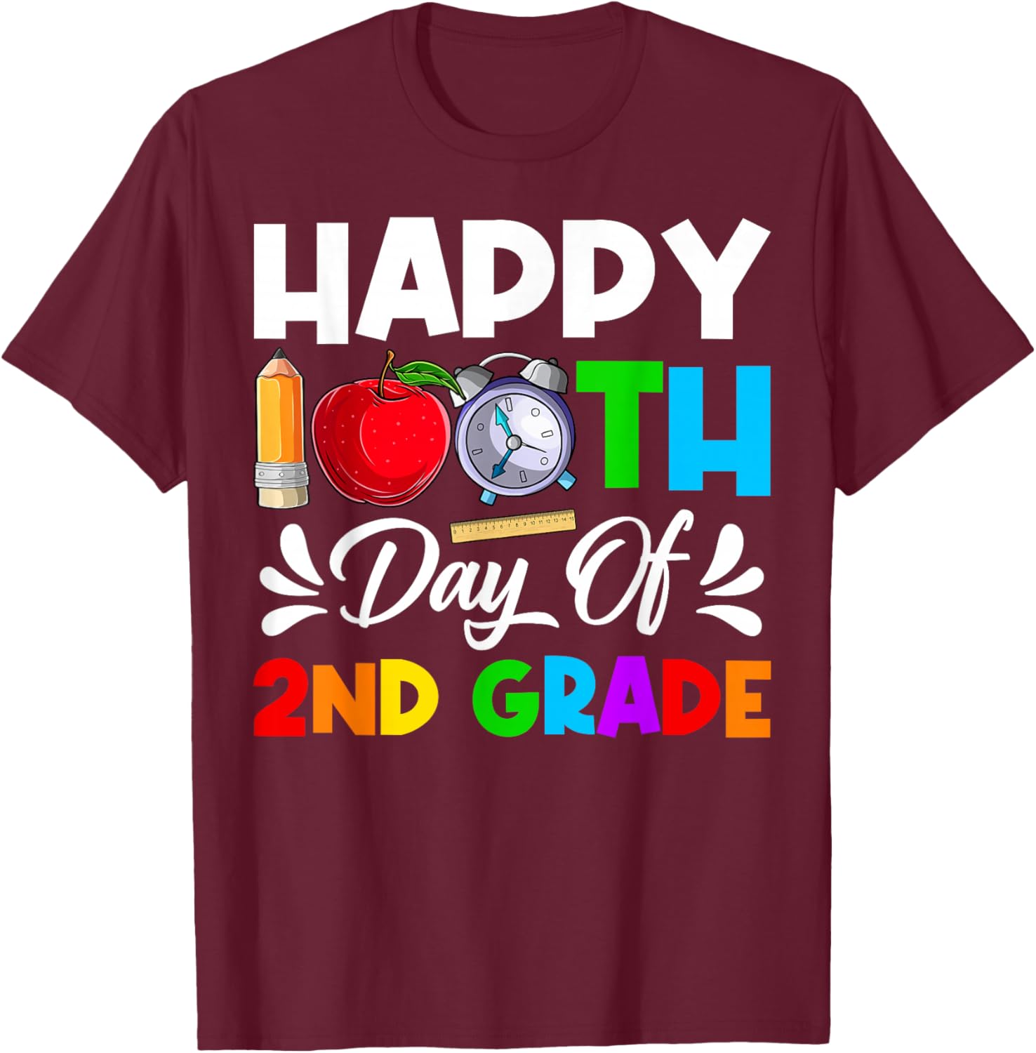 Happy 100th Day 2nd Grade T-Shirt for Boys and Girls, 100 Days Smarter - 14
