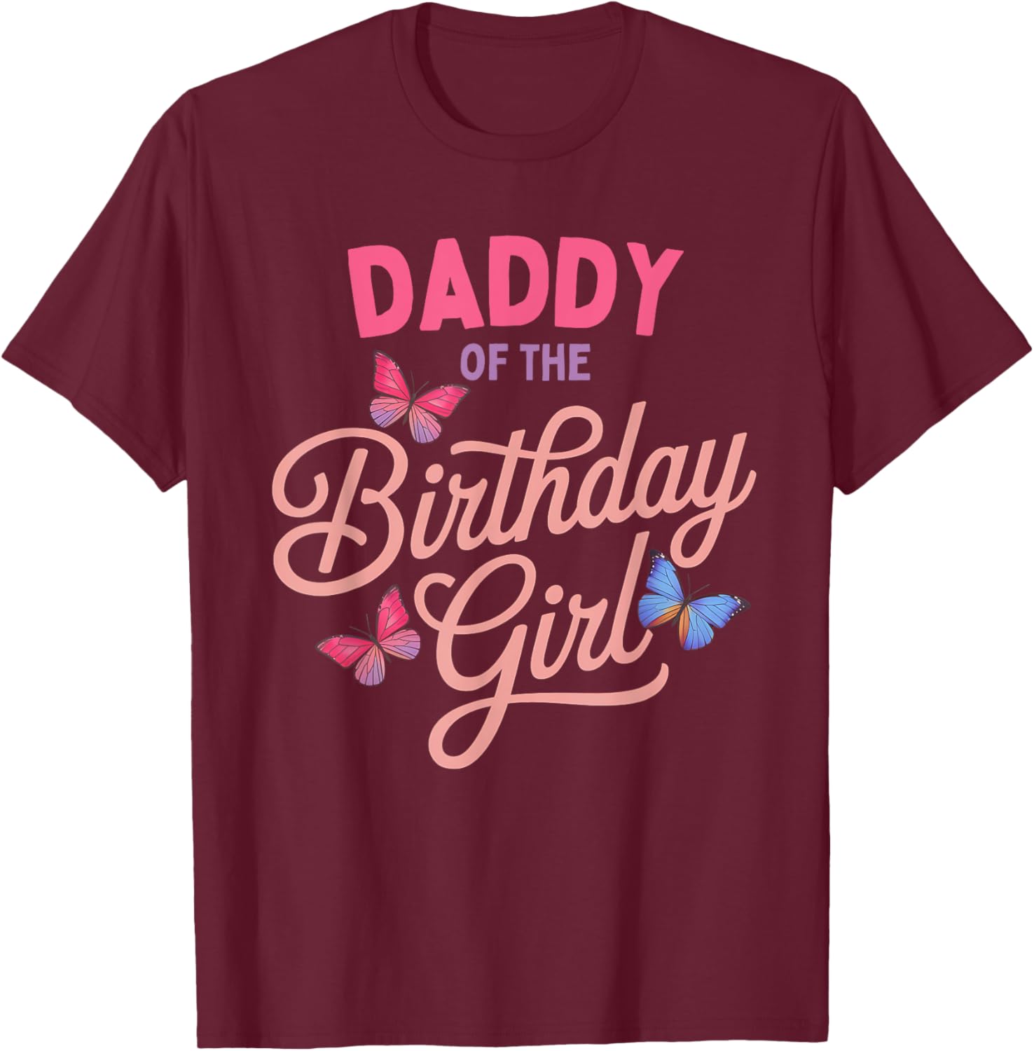 Daddy of the Birthday Girl Butterfly Family Matching T-Shirt - 12