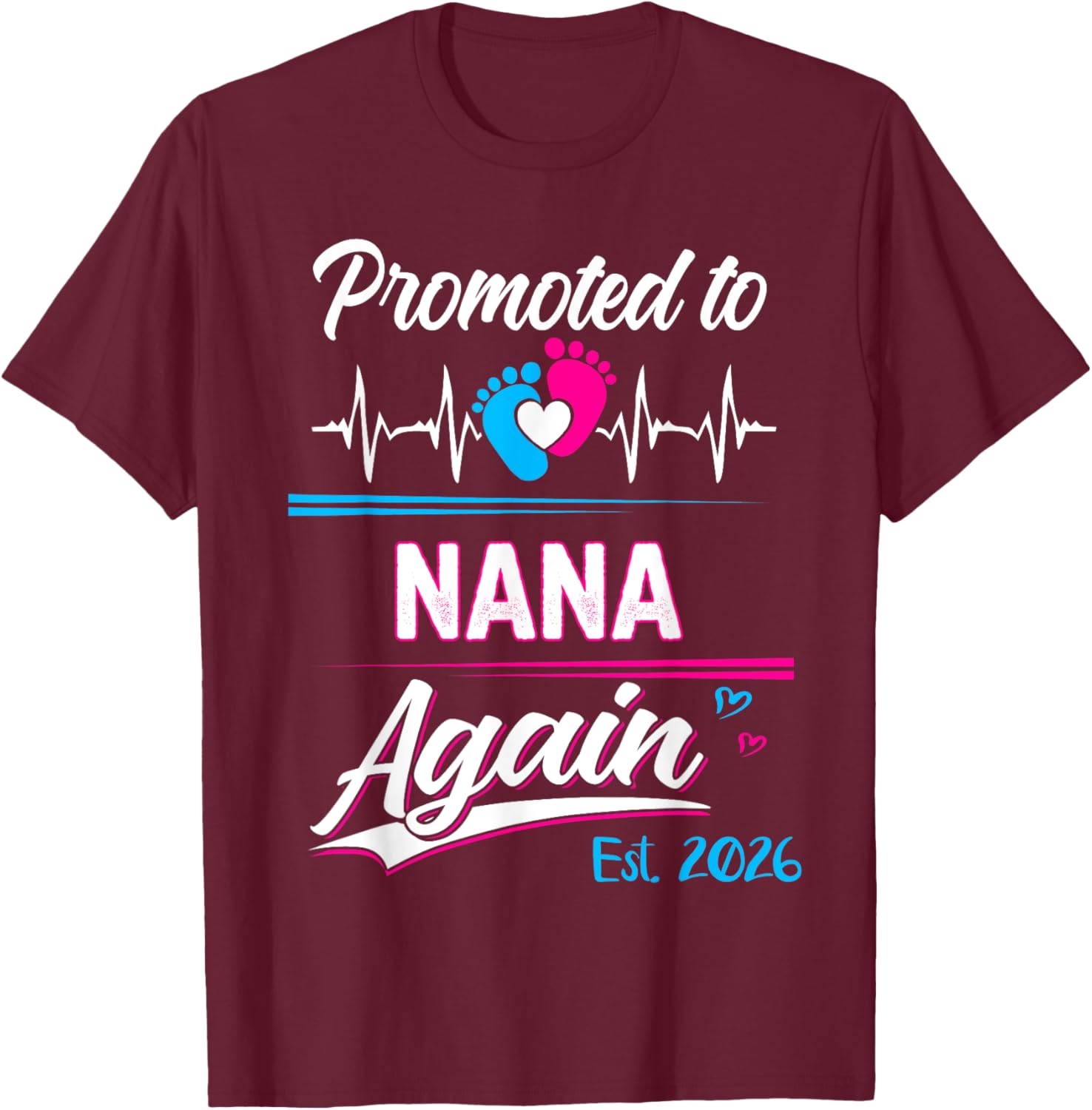 Promoted to Nana Again 2026 Pregnancy Announcement T-Shirt Gift - 24