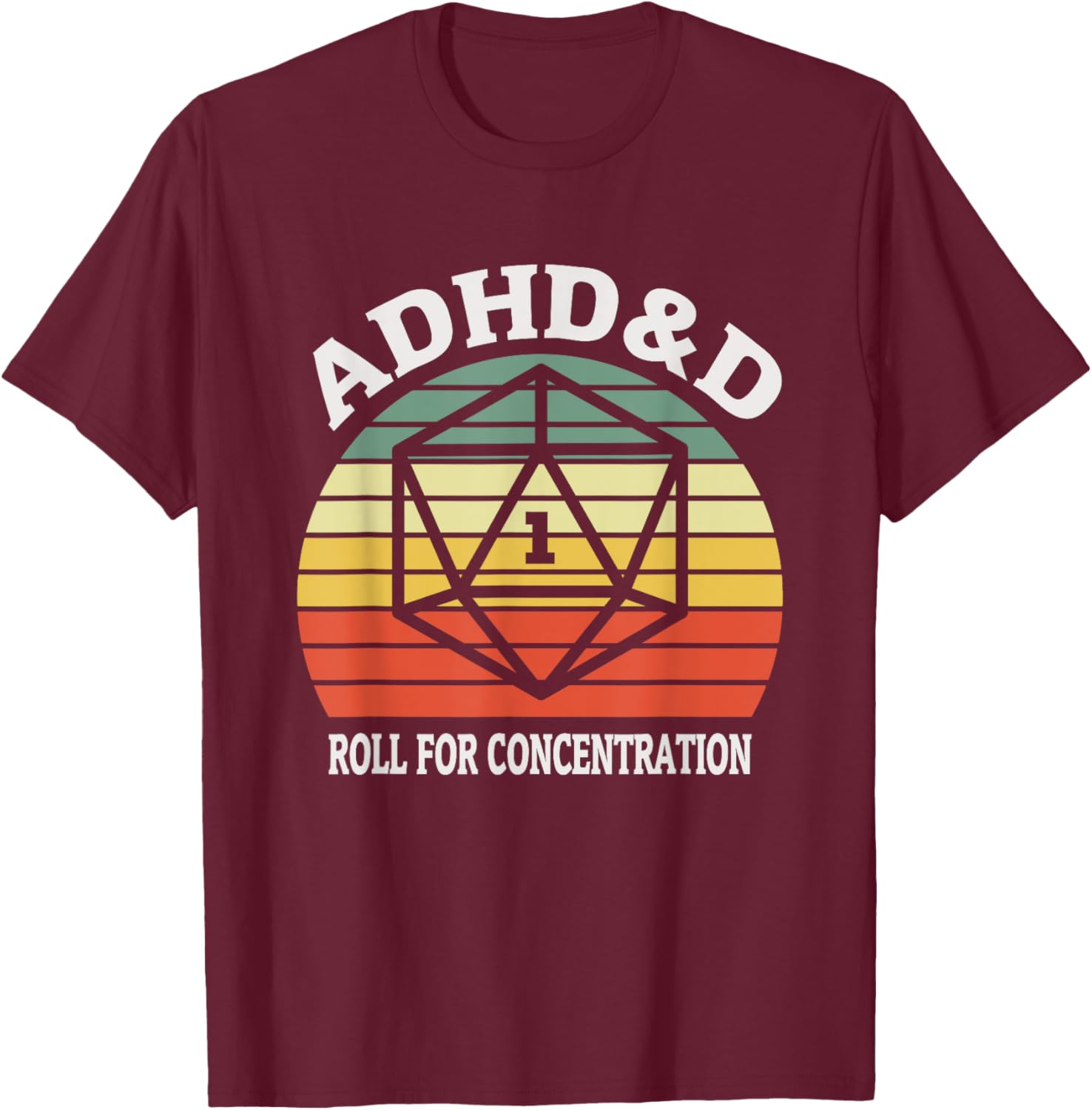 Funny ADHD&D Roll For Concentration Gamer T-Shirt for Tabletop Enthusiasts - 4