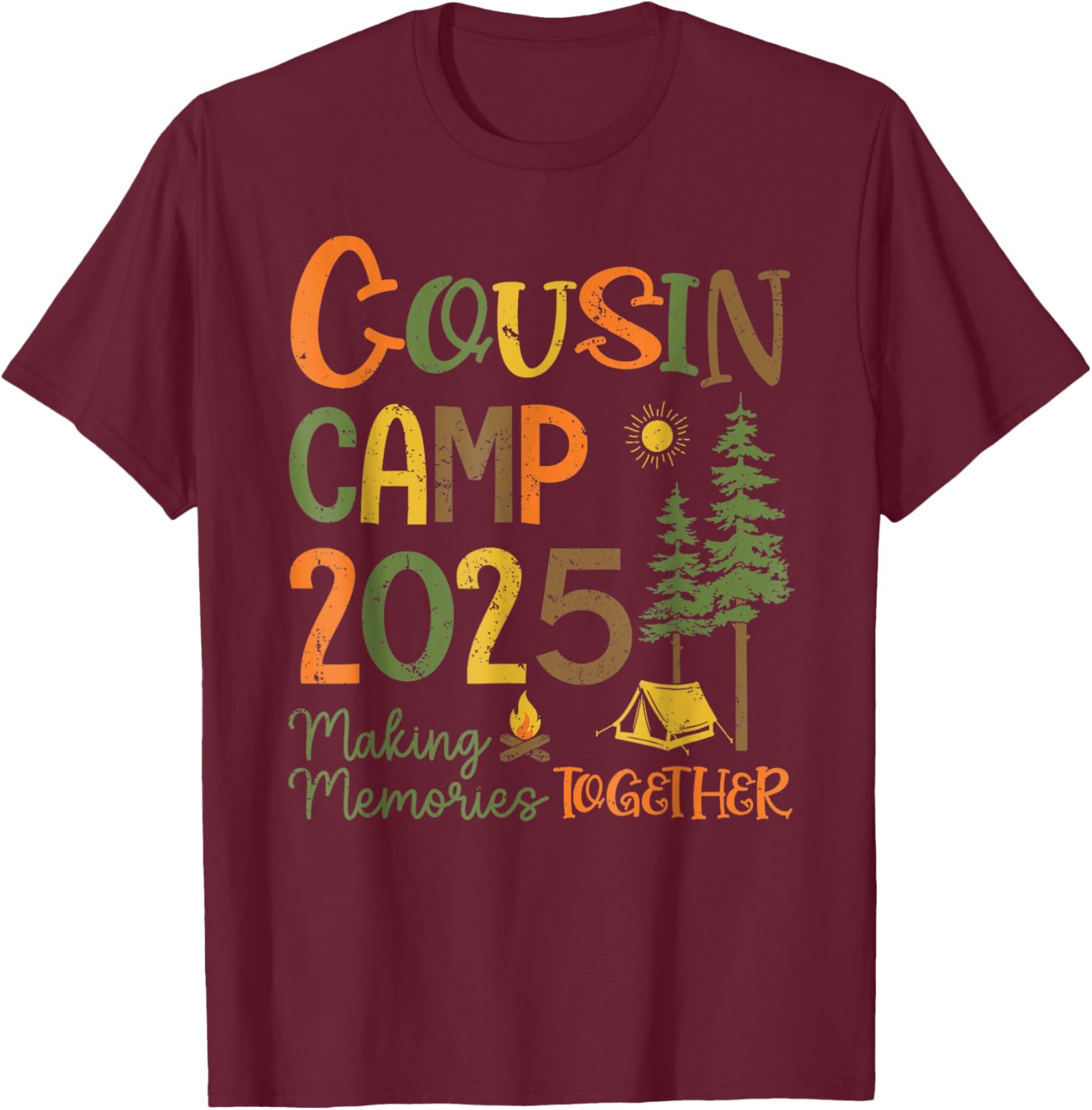 Cousin Camp 2025 Matching T-Shirts for Family Fun and Memories - 2