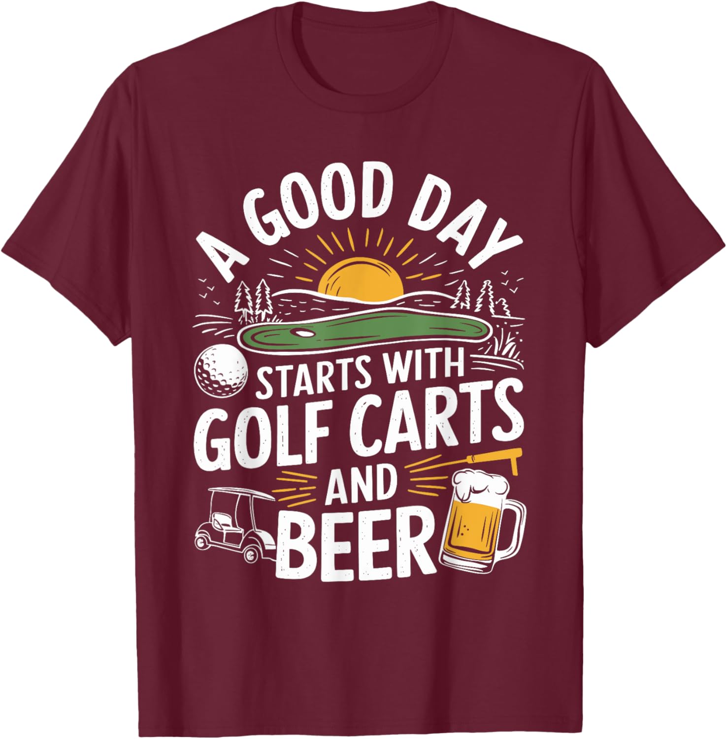 Golf Carts and Beer T-Shirt for Golf Lovers – Perfect Gift for Golfers - 25