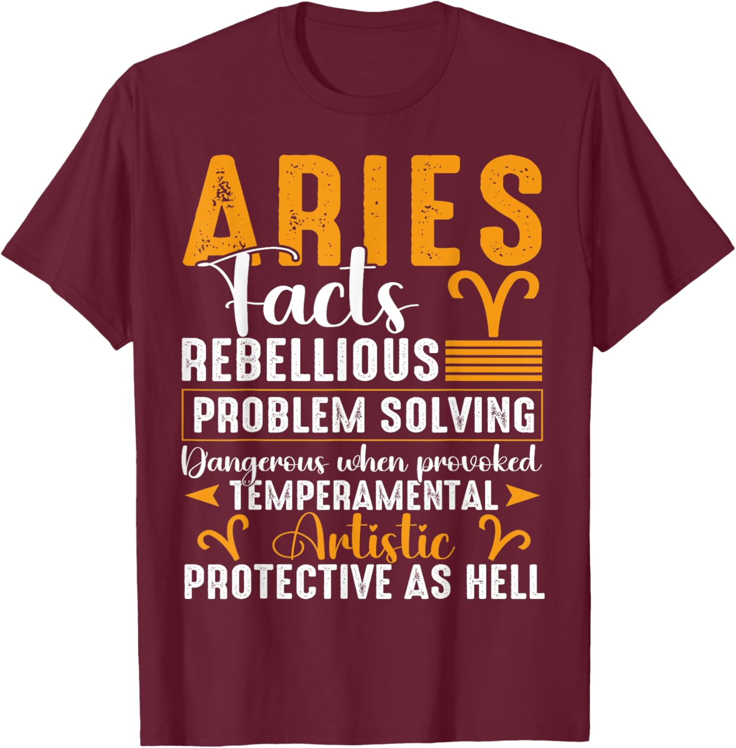 Aries Zodiac Facts T-Shirt for March April Birthdays - Fun Astrology Style - 12