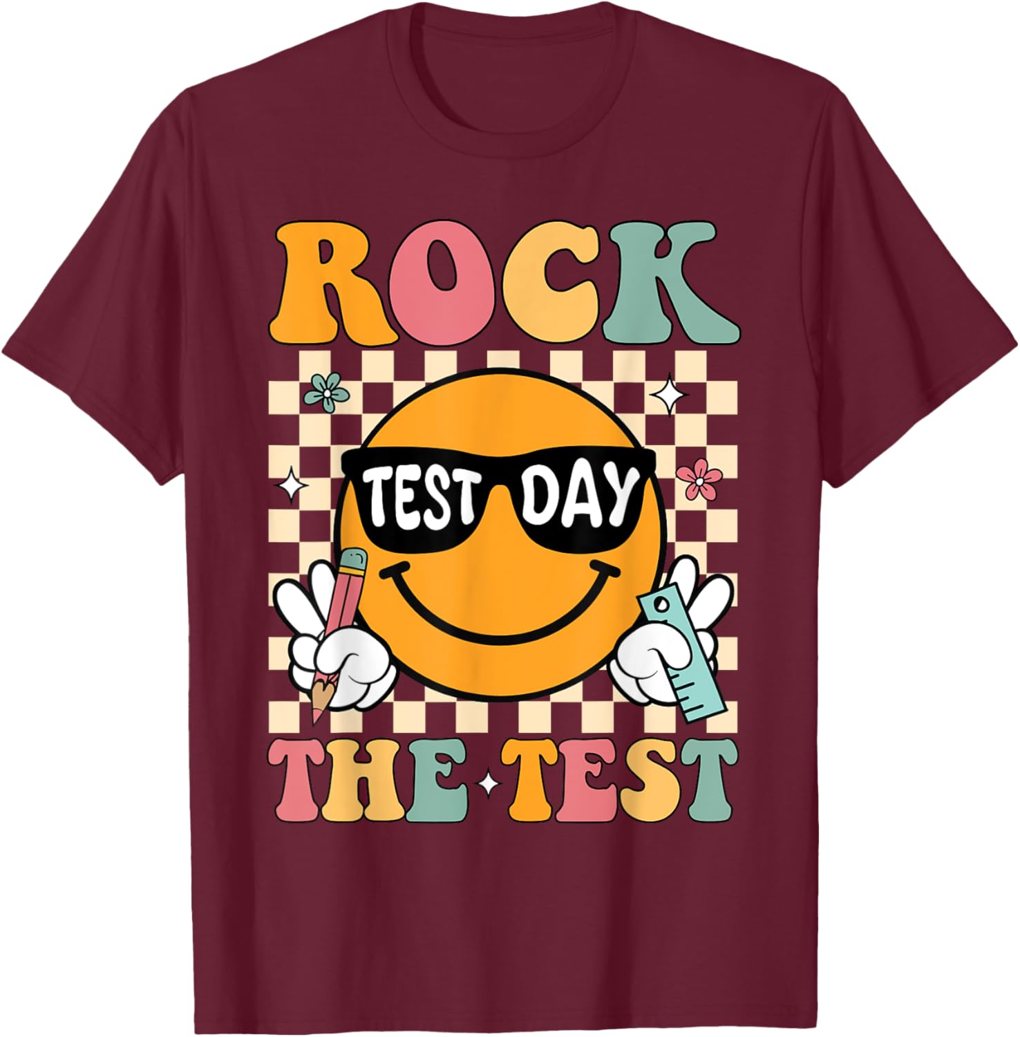 Test Day Rock The Test Teacher T-Shirt Motivational Gift for Educators - 24