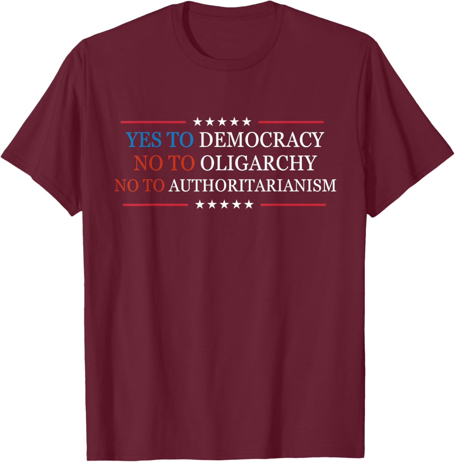 Yes To Democracy No To Oligarchy Bernie Sanders Quote T-Shirt for Activists - 14