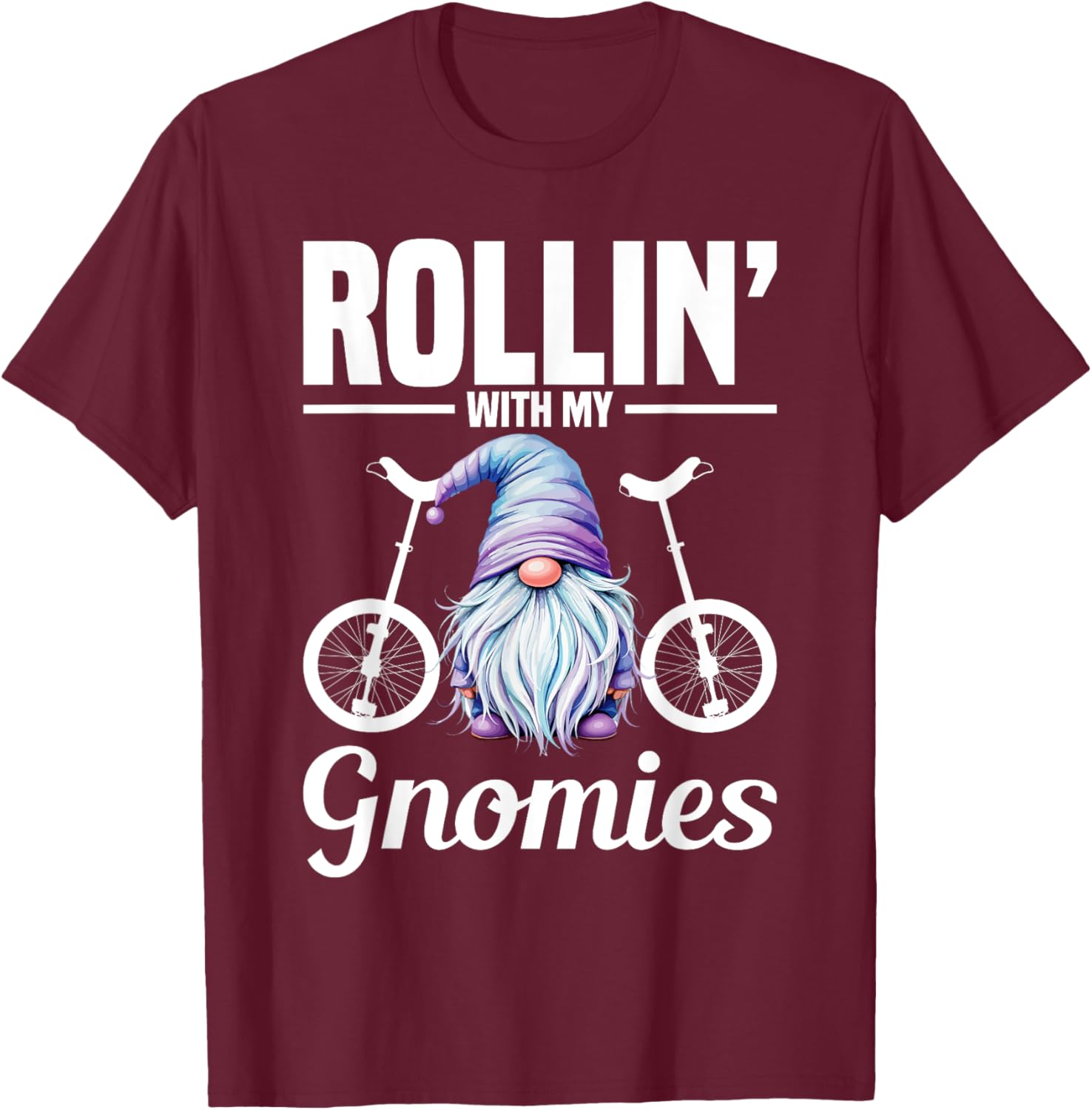 Monocycle Riding Gnomies Unicyclist T-Shirt Fun Apparel for Cyclists - 8