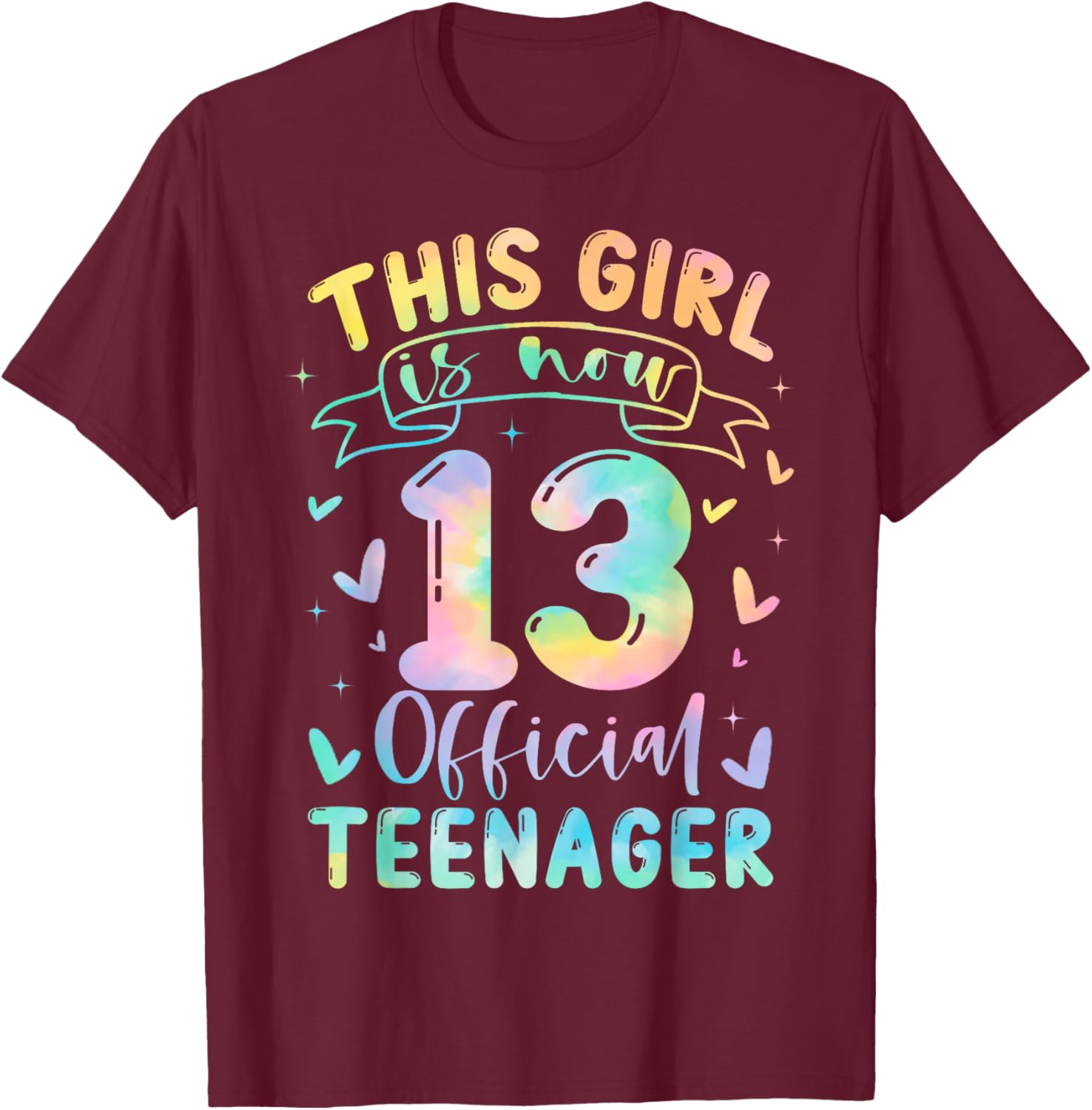 Cute 13th Birthday T-Shirt for Girls Official Teenager Celebration Gift - 6