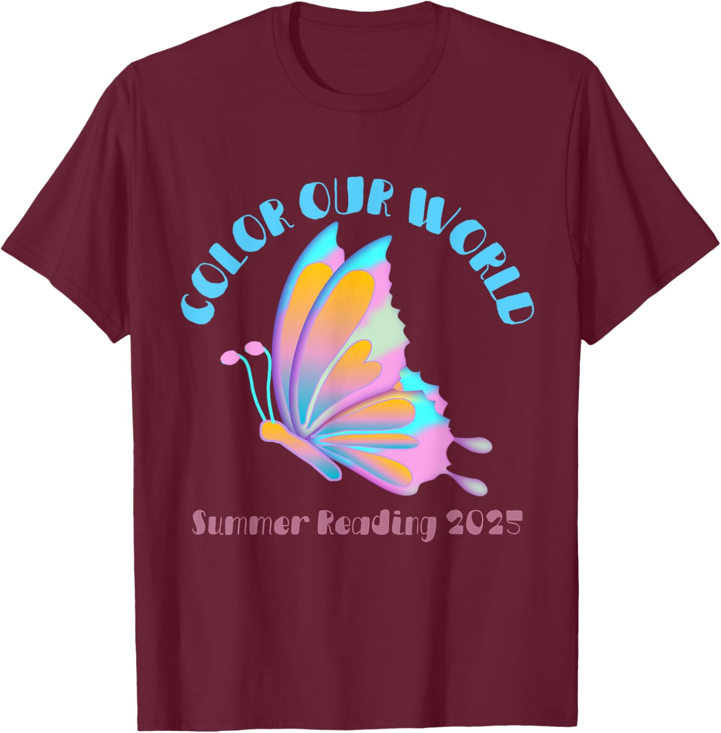 Color Our World Summer 2025 Butterfly T-Shirt for Reading Enthusiasts - 9
