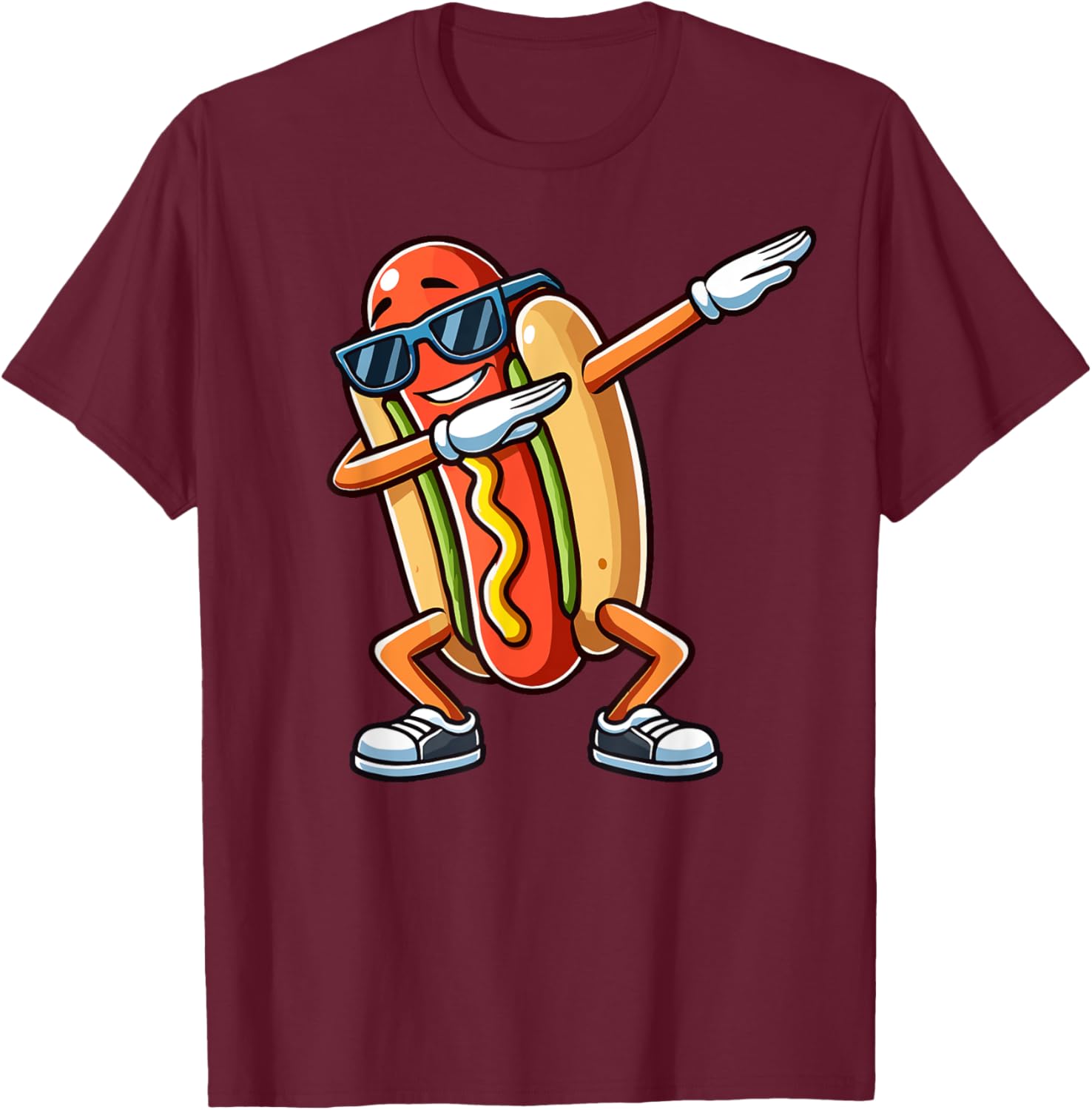 Funny Dabbing Hotdog Sunglasses Kids T-Shirt for Dog and Hotdog Lovers - 25